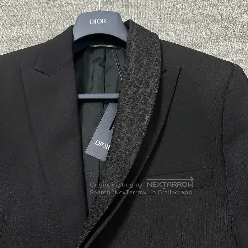 Dior Dior Dark Pattern Collar Logo Wool Suit Jacket Size US M / EU 48-50 / 2 - 2 Thumbnail