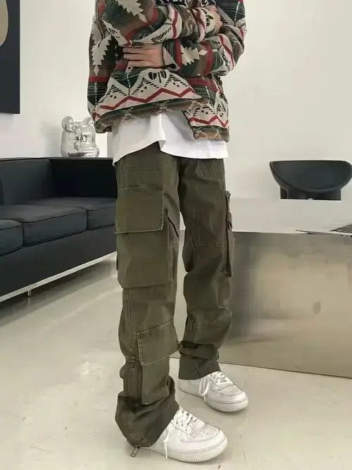 Jean faded flared utility cargo pants Size US 32 / EU 48 - 2 Thumbnail