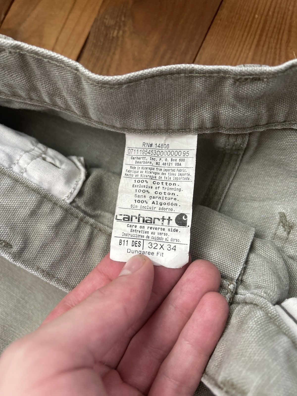 Carhartt × Vintage Vintage 90s Carhartt Grey Canvas Carpenter Work Pants Size US 30 / EU 46 - 3 Thumbnail