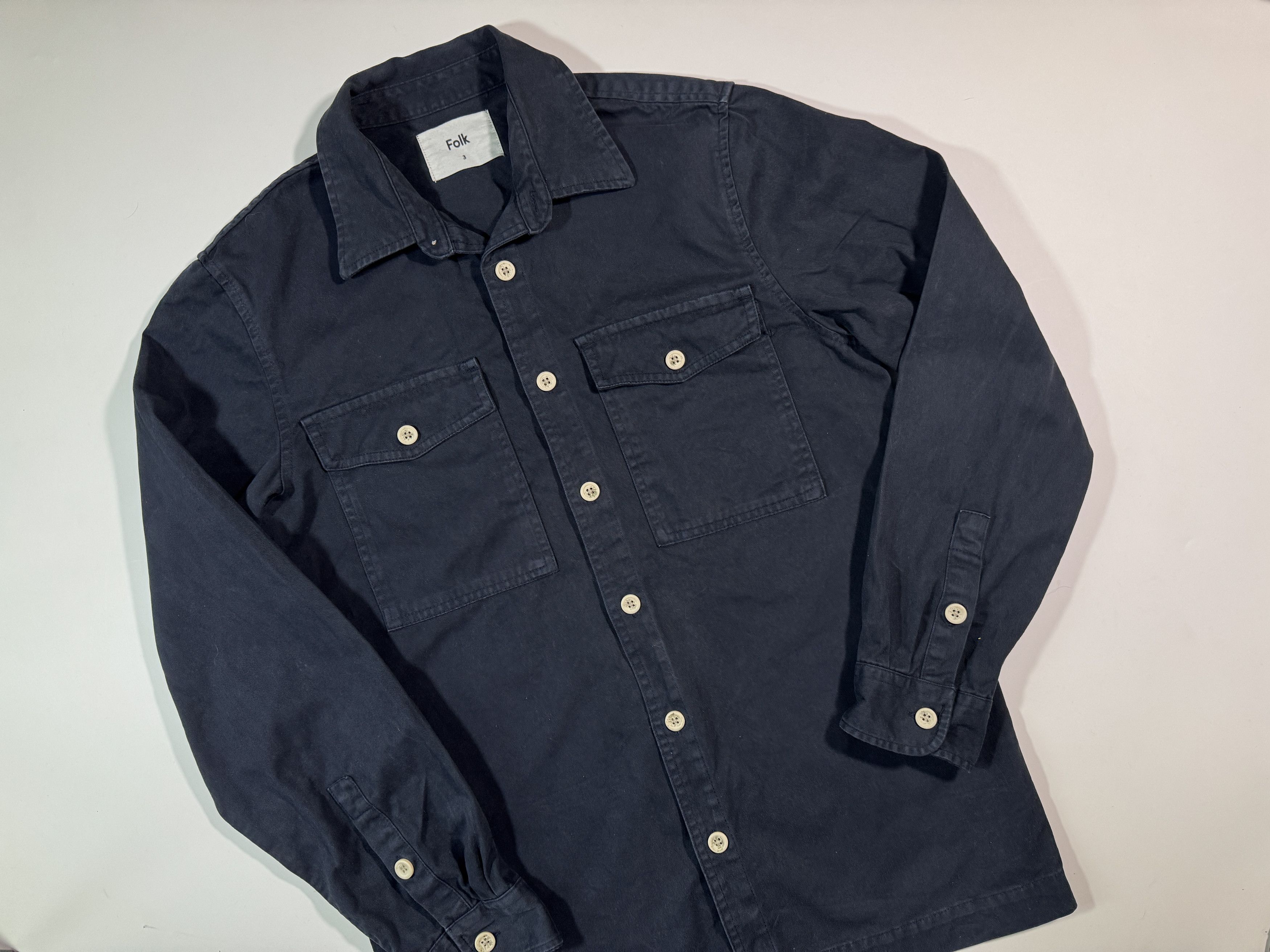 Folk Folk Button Up Shirt Basic Work Overshirt Navy Blue 3 / L Size US L / EU 52-54 / 3 - 2 Thumbnail