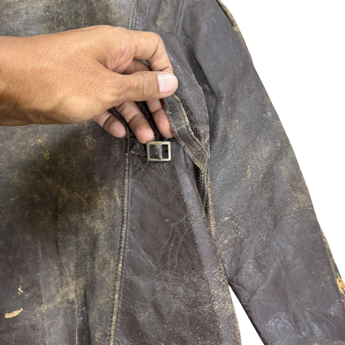 Vintage 🔥 30s LEVY BROS MONARCH HORSEHIDE PLAID LINER LEATHER JACKET Size US L / EU 52-54 / 3 - 14 Thumbnail