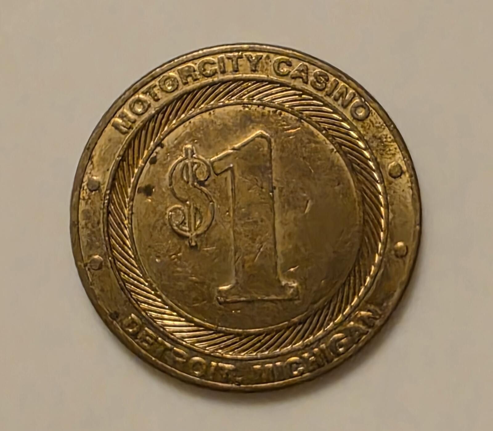 Other MotorCity Casino $1 Gaming Token Coin Size ONE SIZE - 1 Thumbnail