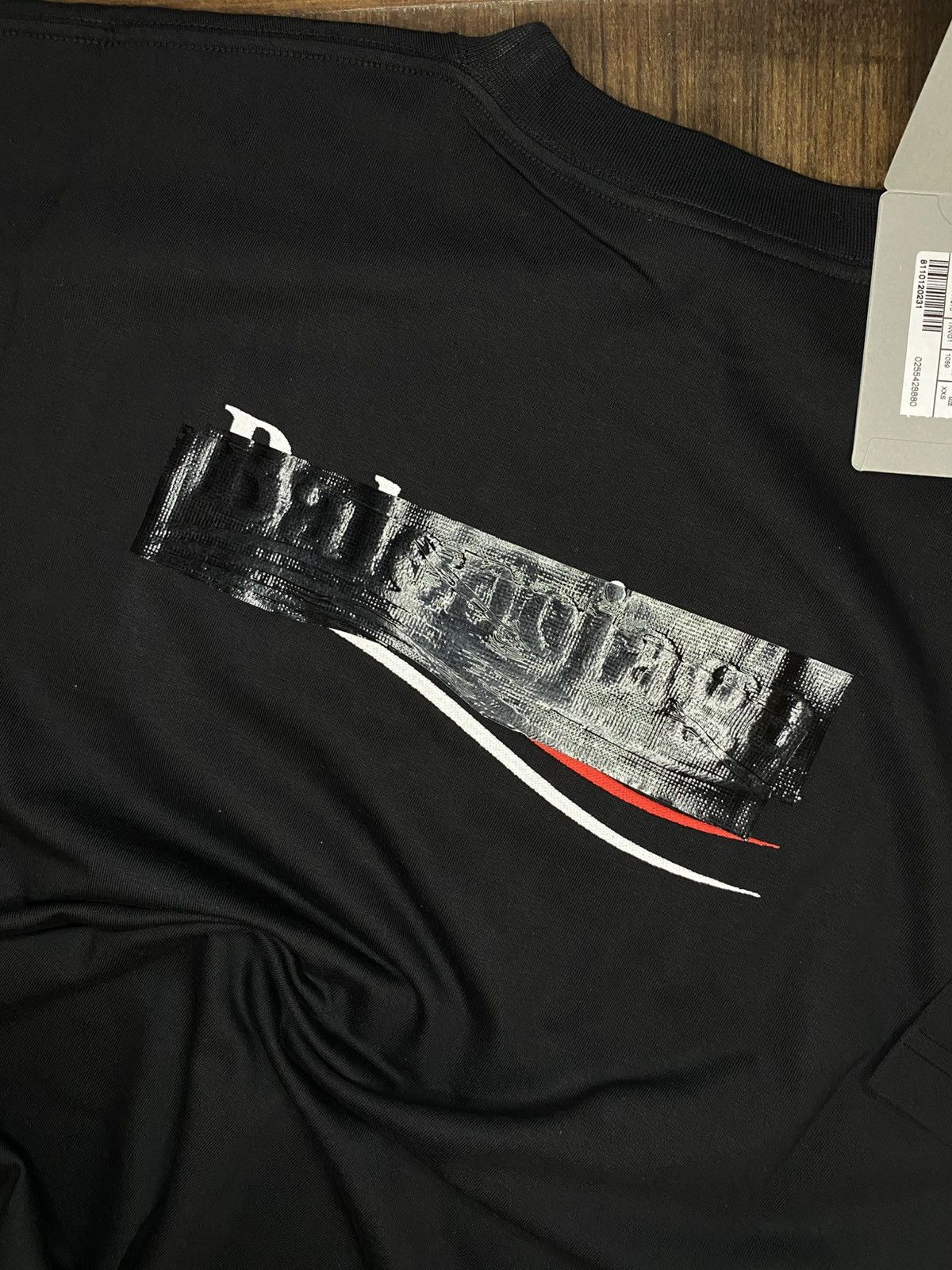 Balenciaga 🔥 BALENCIAGA 🔥 GAFFER T'SHIRT LARGE FIT BLACK WHITE AND RED Size US XXS / EU 40 - 12 Thumbnail