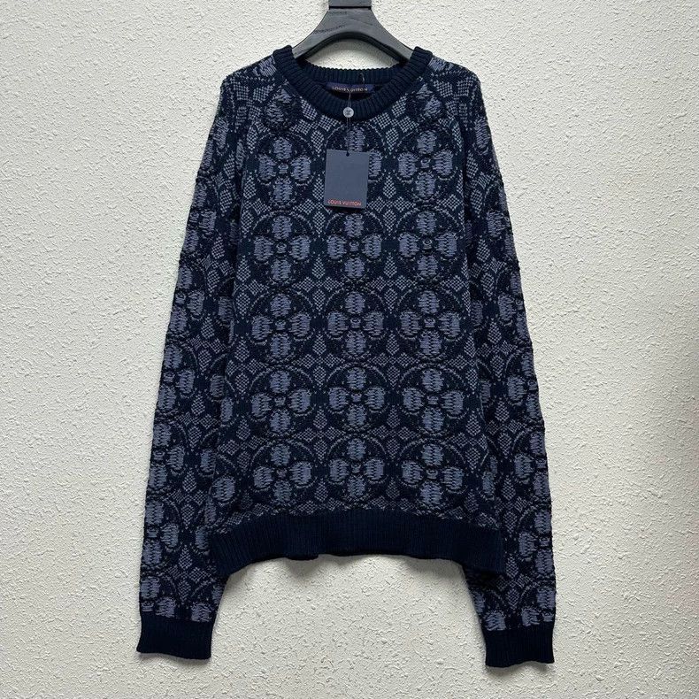 louis vuitton patterned knit sweater size 4L-dmc