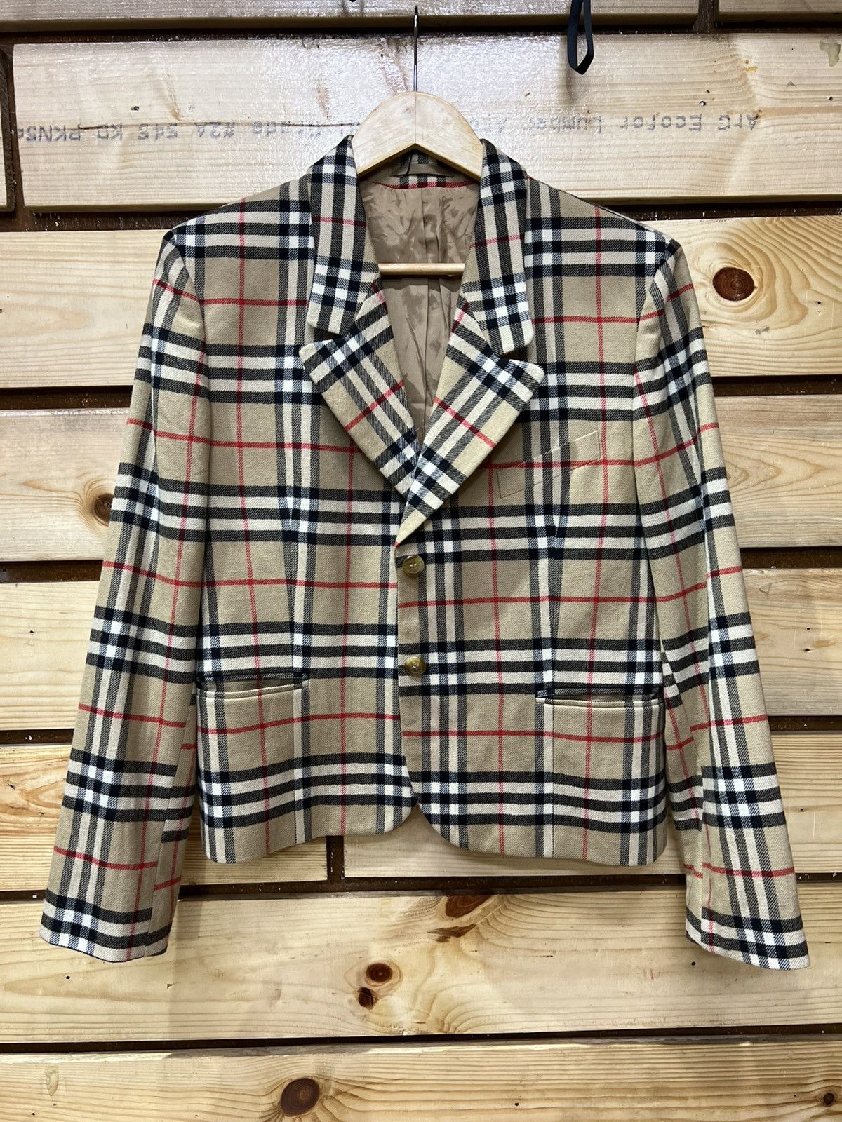 Burberry Burberry Check Wool Blazer Vintage Size M / US 6-8 / IT 42-44 - 1 Thumbnail