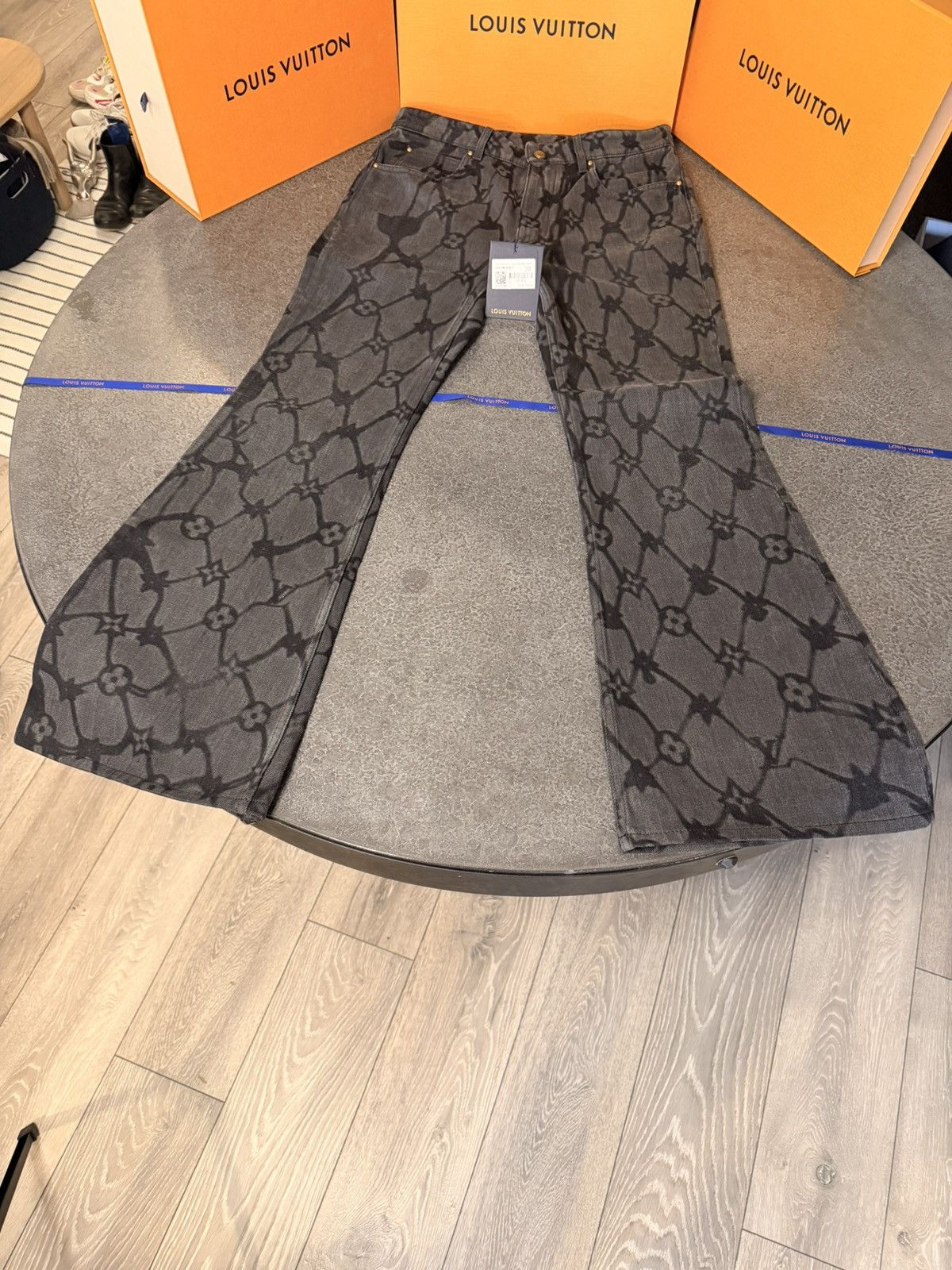 Louis Vuitton LV Monogram Fishnet Flared Denim Pants Size US 30 / EU 46 - 1 Thumbnail