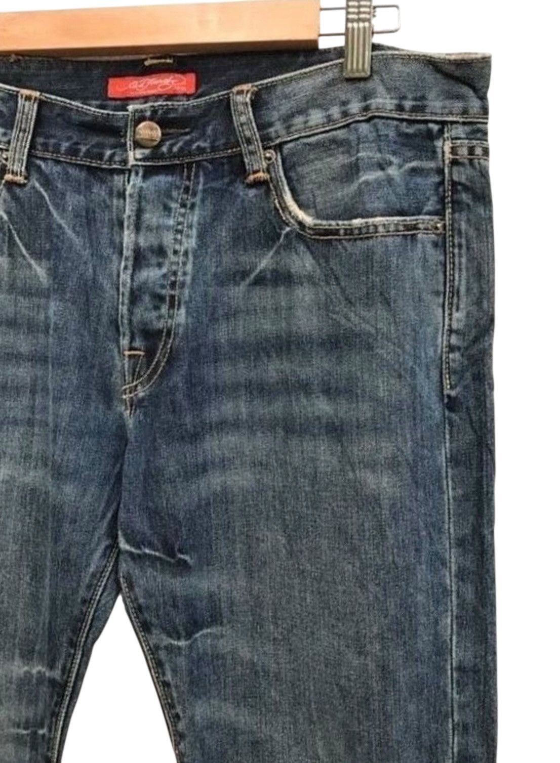 Ed Hardy Ed Hardy by Christian Audigier Bleach Denim Pants Size US 34 / EU 50 - 7 Thumbnail
