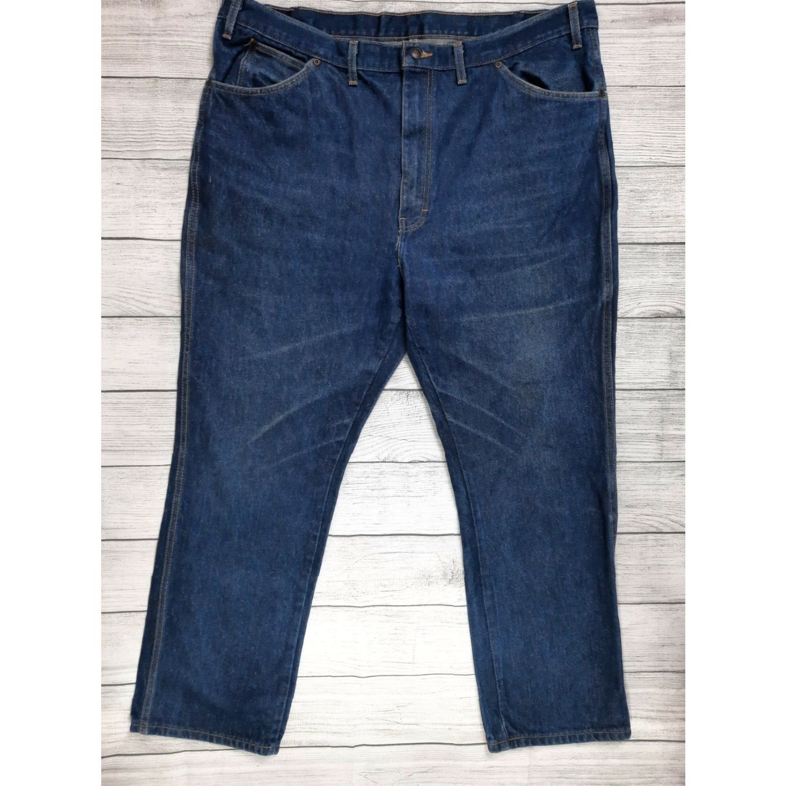 Dickies Dickies Jeans Cotton Blue Denim Jeans Men 44x32 Regular Fit Straight Leg Dark Wash May 42x32 Inseam 32 Accessories Pockets Yahoo Size US 42 / EU 58 - 6 Thumbnail