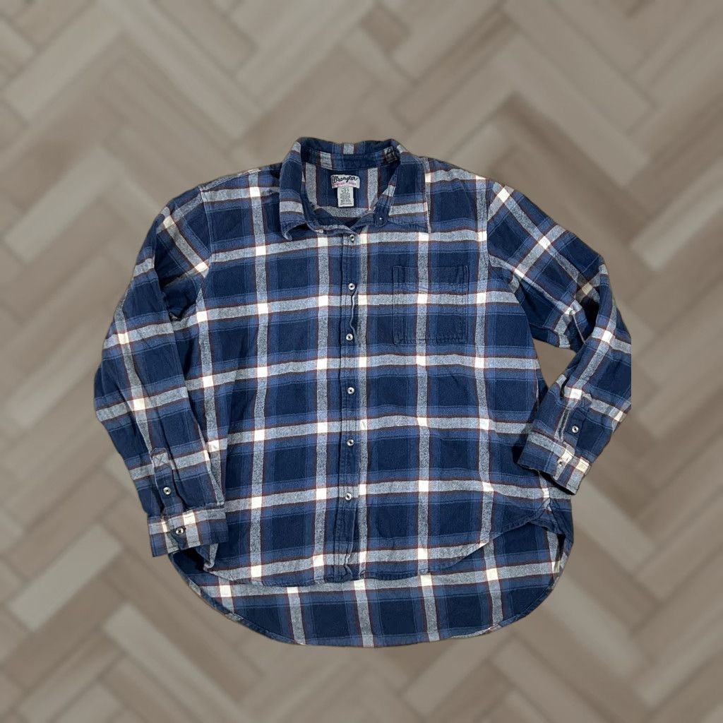 Wrangler Wrangler Wrancher Blue Western Plaid Long Sleeve Large Woman Button-Up Size L / US 10 / IT 46 - 1 Thumbnail