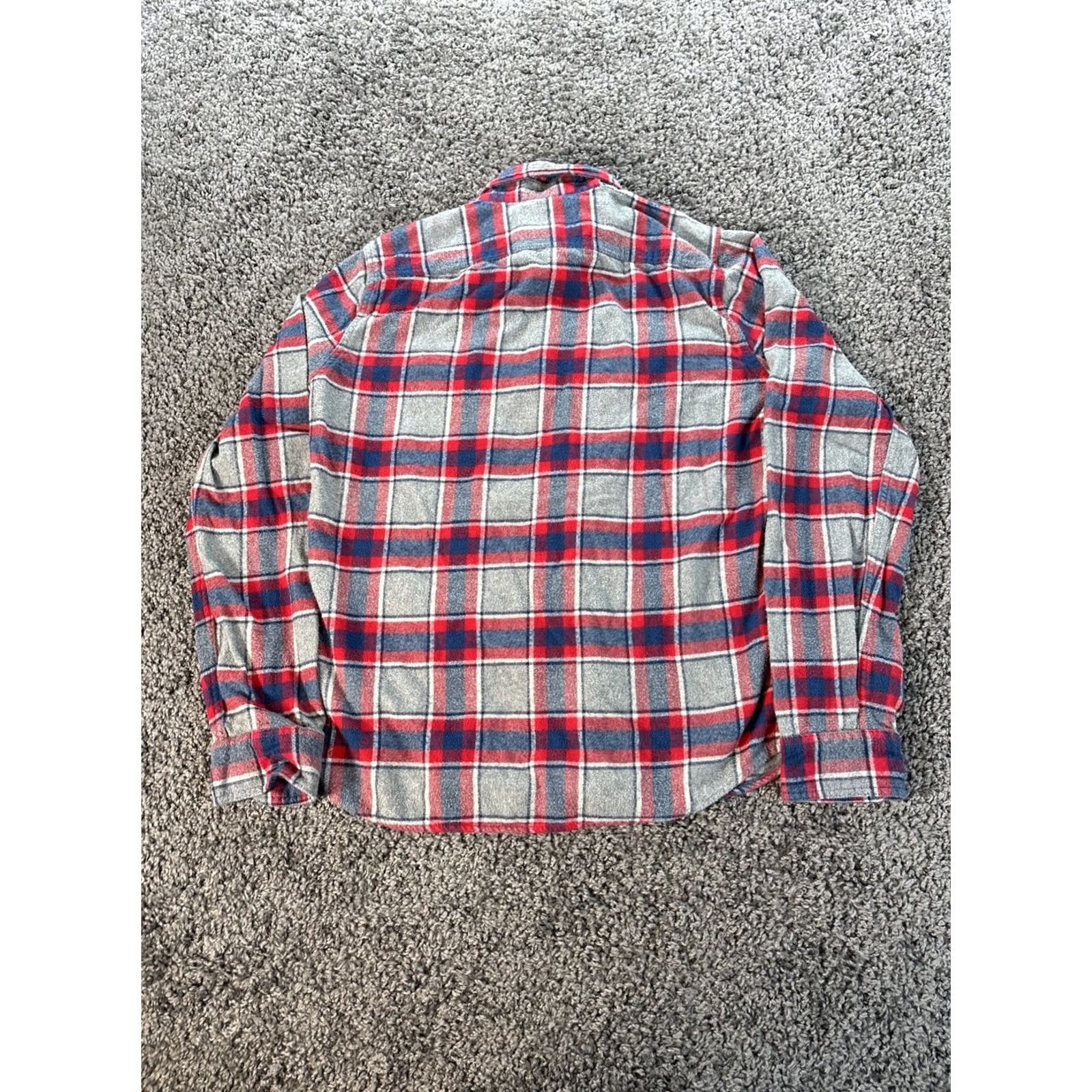 Abercrombie & Fitch Abercrombie & Fitch Plaid Button-Up Shirt Mens XL Red Black Check Flannel Cotton Heavy Chamois Long Sleeve Regular Fit All Seasons Size US XL / EU 56 / 4 - 5 Thumbnail