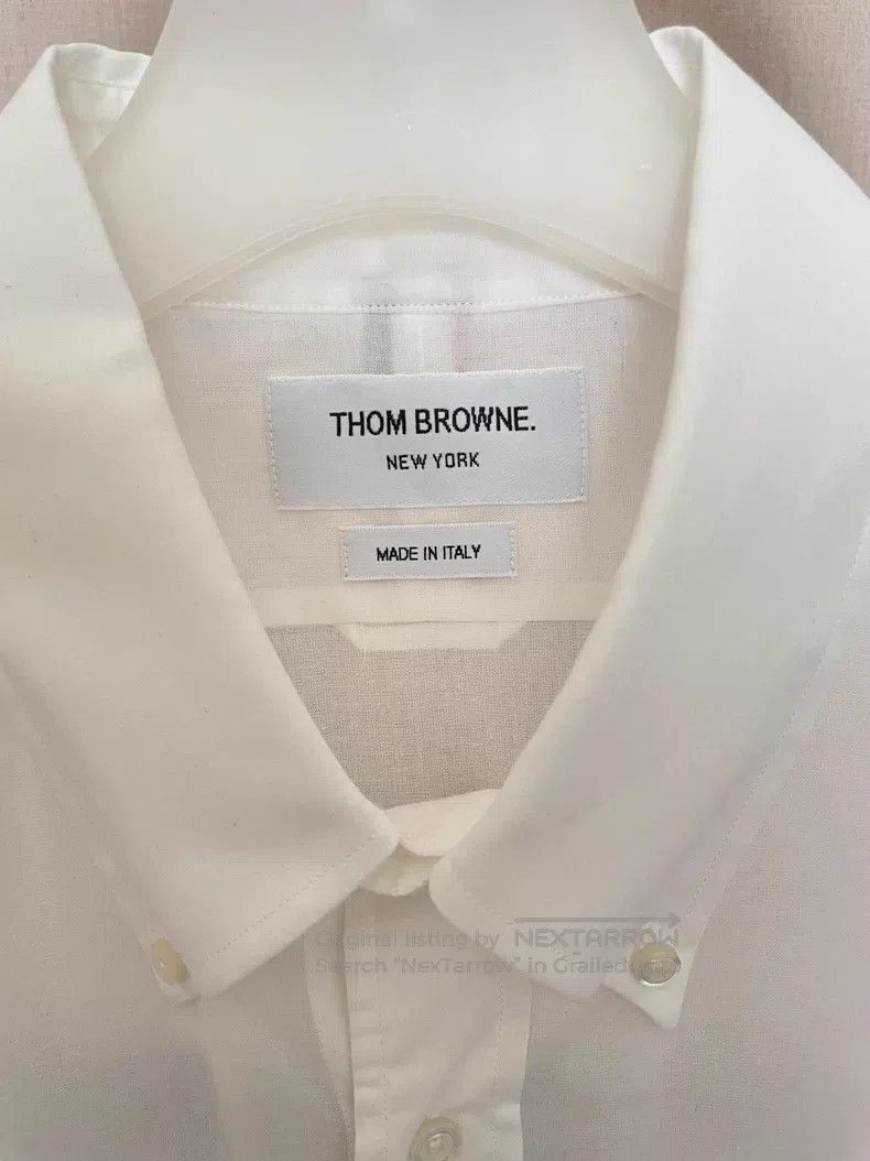 Thom Browne Thom Browne White Short Sleeve Shirt Size US XL / EU 56 / 4 - 2 Thumbnail