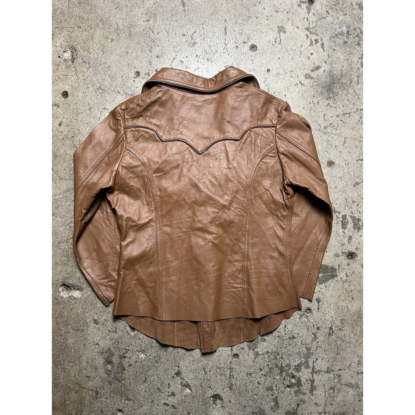 Designer Alan Michael Leather Heartneck Jacket Brown Fitted Size S Size S / US 4 / IT 40 - 2 Thumbnail
