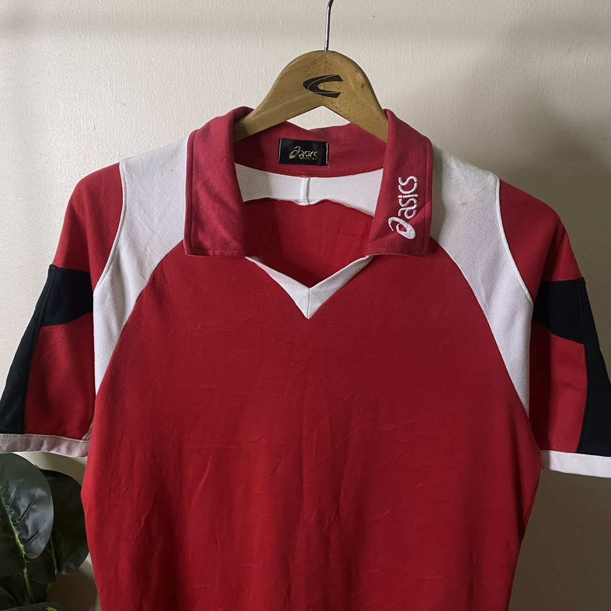 Asics Vintage 90s Asic Collar Sharp Jersey Blokecore Style Size US M / EU 48-50 / 2 - 2 Thumbnail