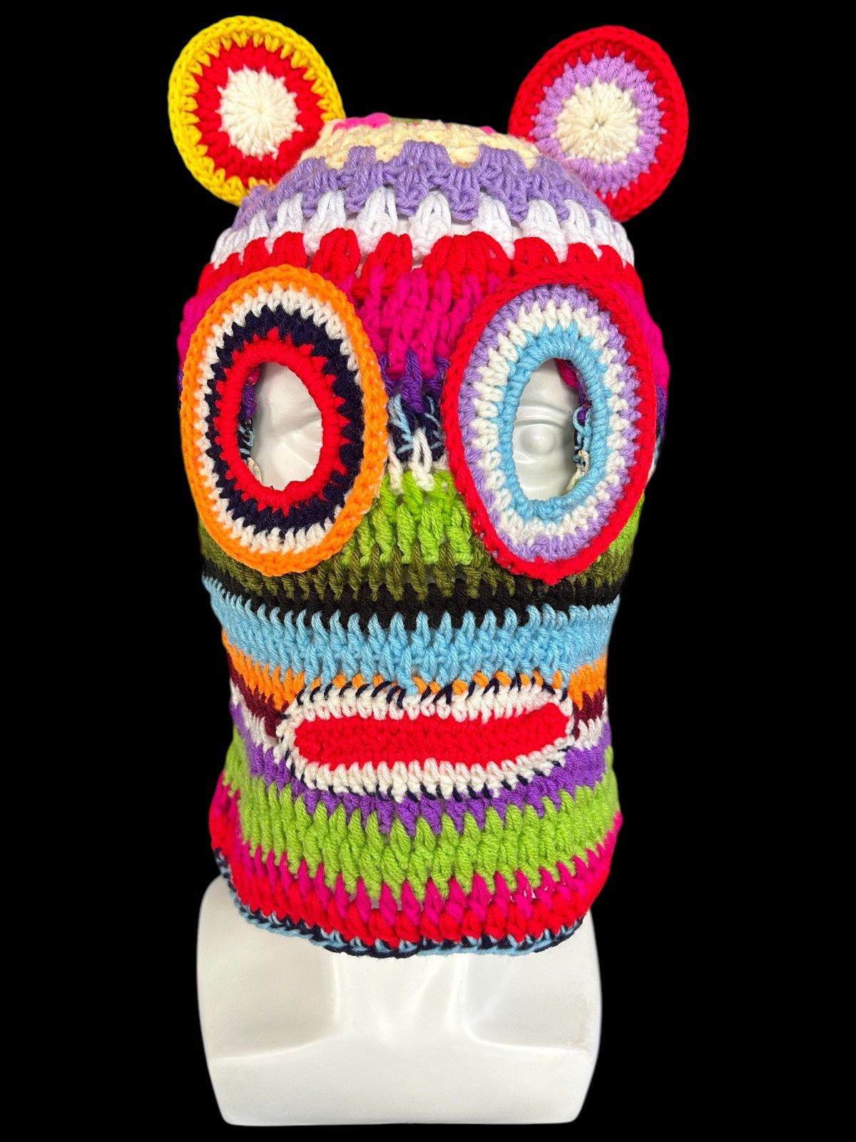 Japanese Brand × Kapital × Vintage Very Rare Crochet Knitted Handmade Balaclava Masked ☠️☠️ Size ONE SIZE - 1 Thumbnail