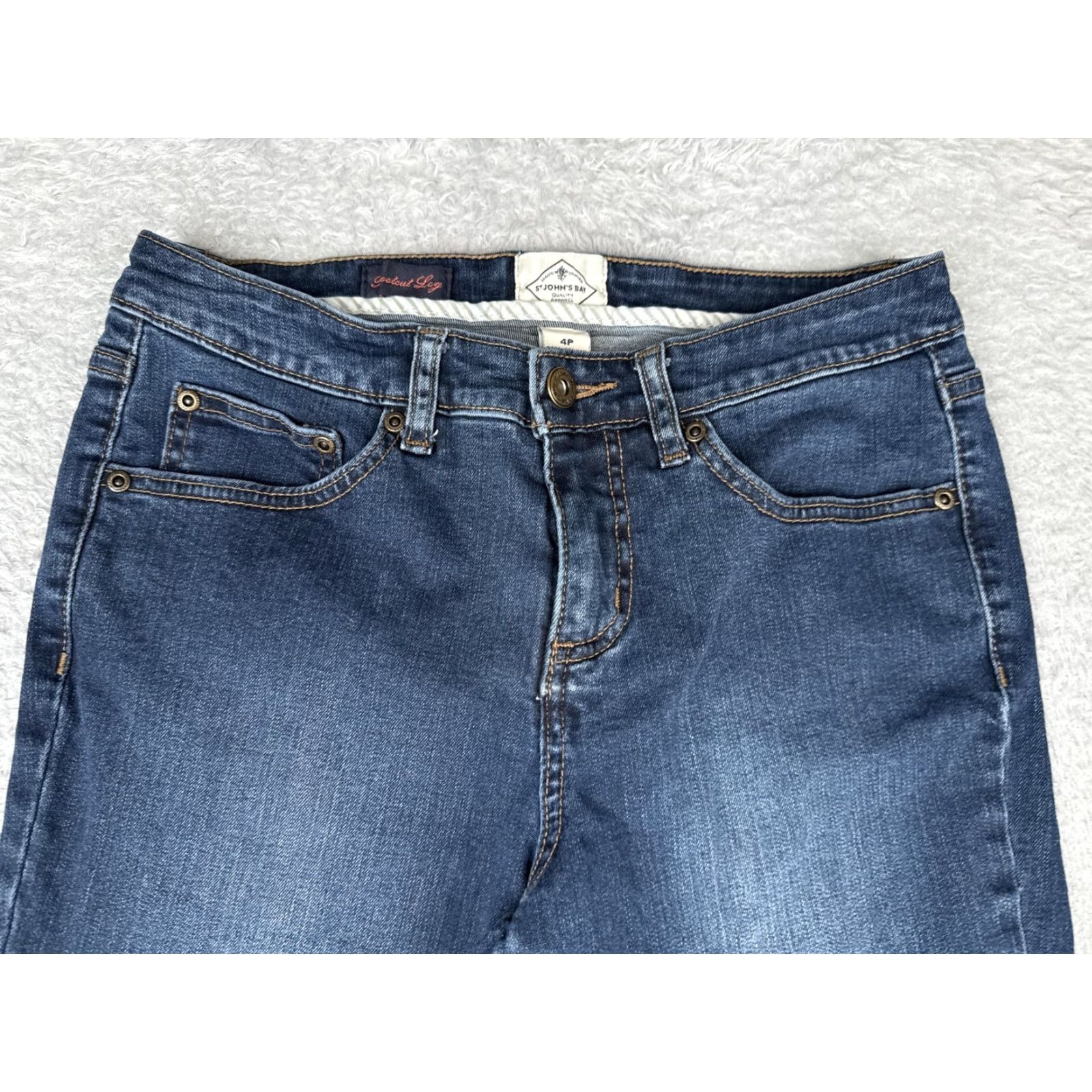 Vintage St. John's Bay Jeans Womens 4P Blue Bootcut Leg Stretch Denim Petite Classic Size 27" / US 4 / IT 40 - 4 Thumbnail