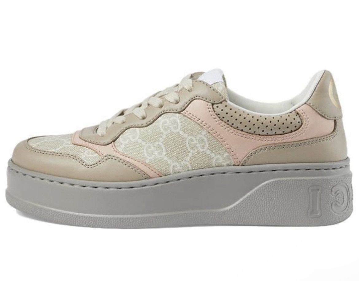 Gucci Gucci GG Logo Sneaker Oatmeal Light Pink Sneaker Size US 10.5 / IT 40.5 - 2 Thumbnail