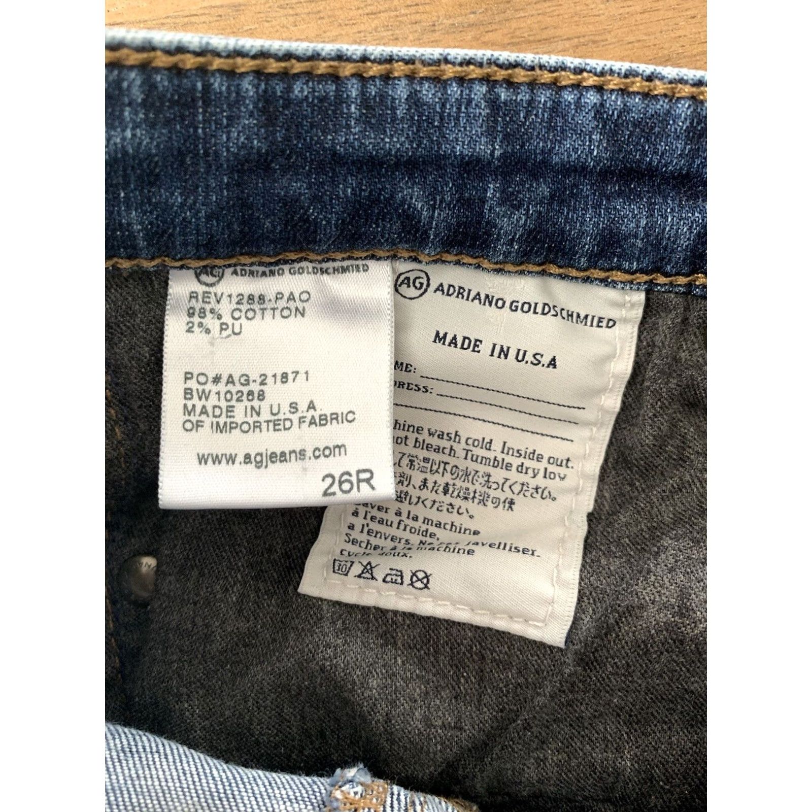 Denime AG Adriano Goldschmied Jeans Slim 26 Regular Womens Denim Blue 5-Pocket USA Legging Super Skinny Style USA Size 26" / US 2 / IT 38 - 4 Thumbnail