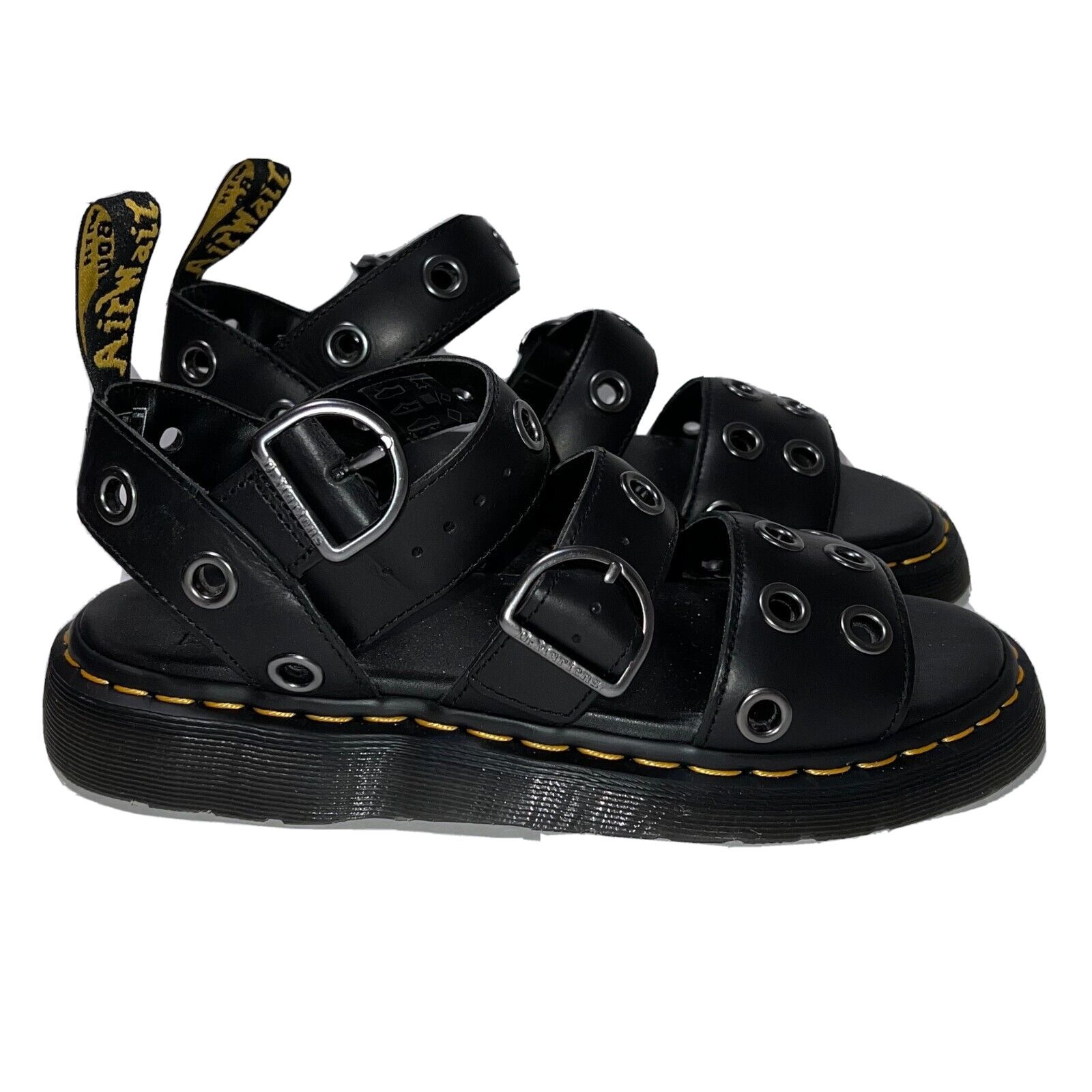Dr. Martens Women's Size 9 Dr. Martens Gryphon HDW Black Leather Sandals Size US 9 / IT 39 - 1 Thumbnail