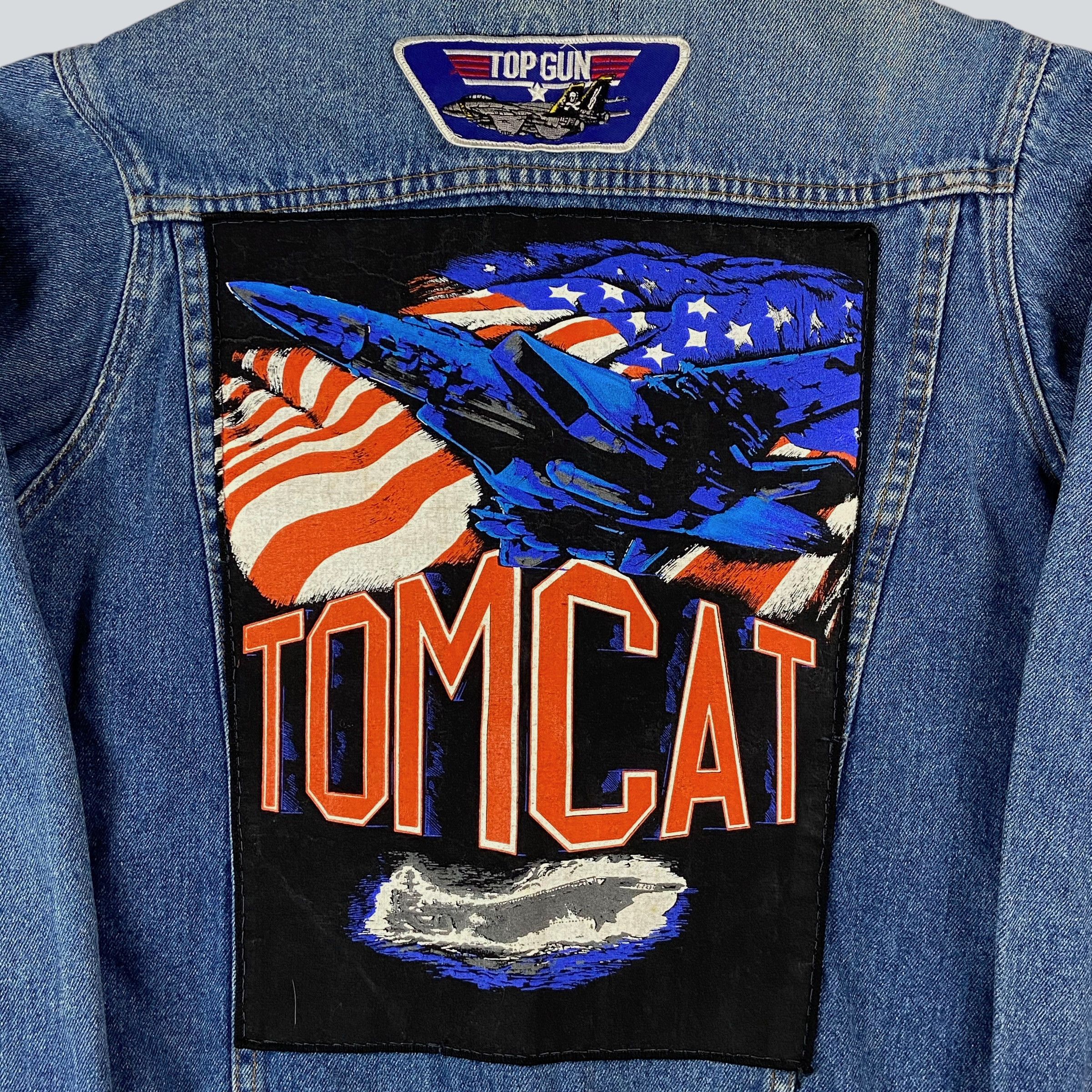 Vintage 1980s TOMCAT DAVID ESSEX TOP GUN RARE JEANS JACKET - № 2154 Size US M / EU 48-50 / 2 - 6 Thumbnail