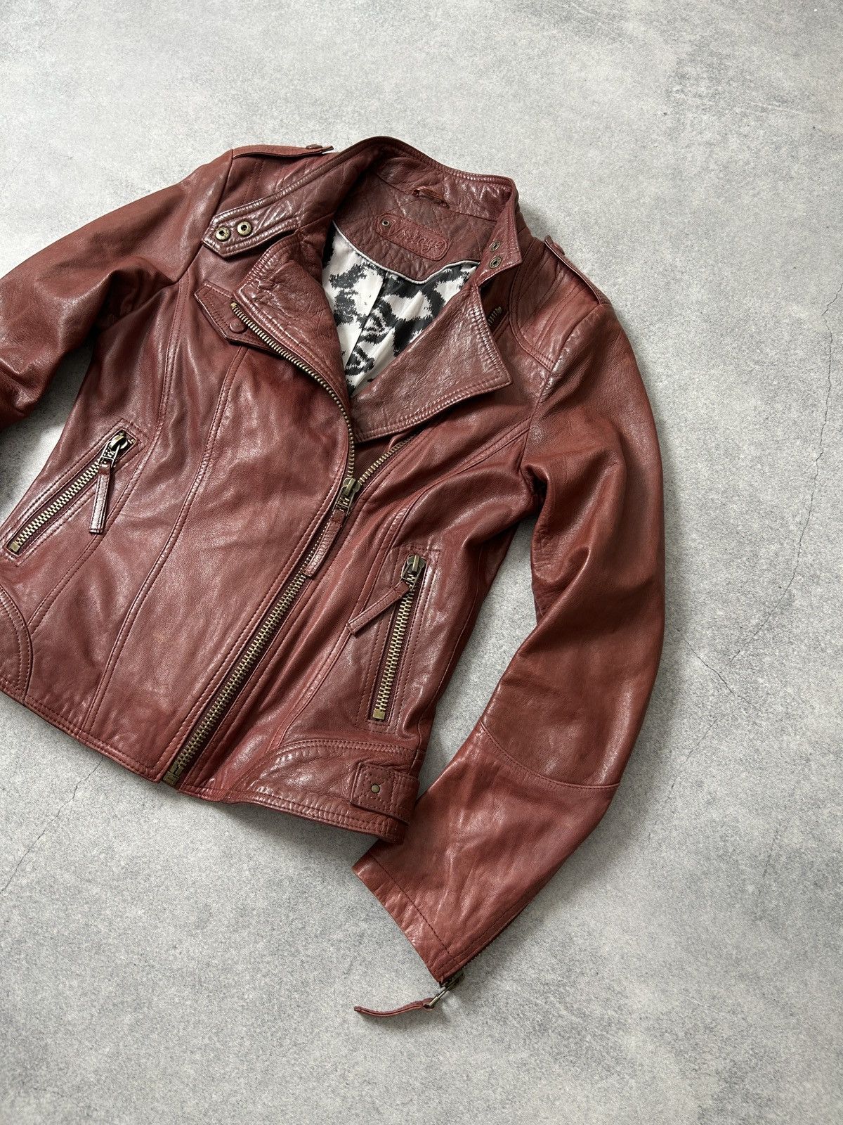 Japanese Brand Vintage Red Leather jacket women’s biker jacket Size S / US 4 / IT 40 - 3 Thumbnail