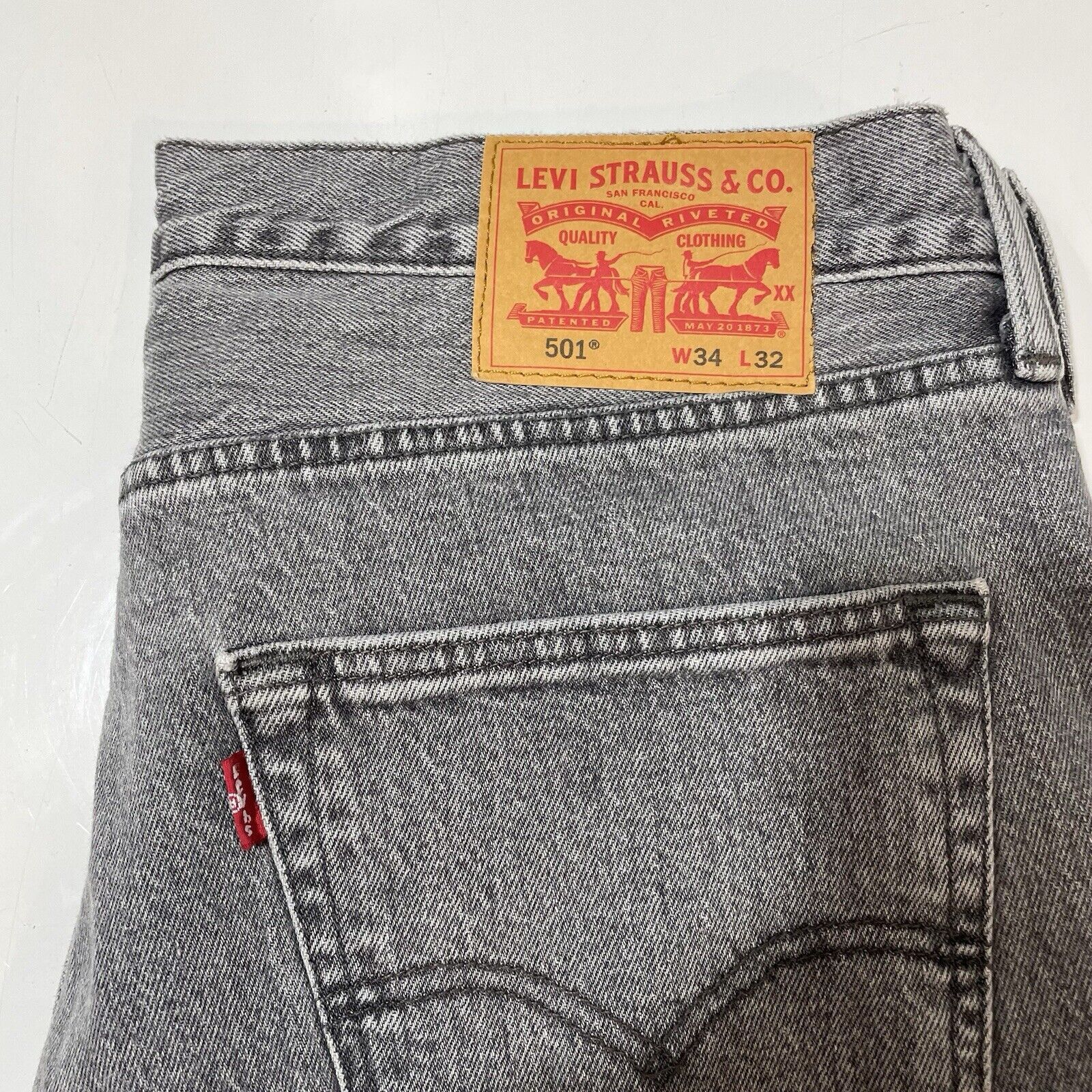 Levi's Levis 501 Jeans Men’s Straight Leg Button Fly 34x32 Charcoal Size US 34 / EU 50 - 3 Thumbnail