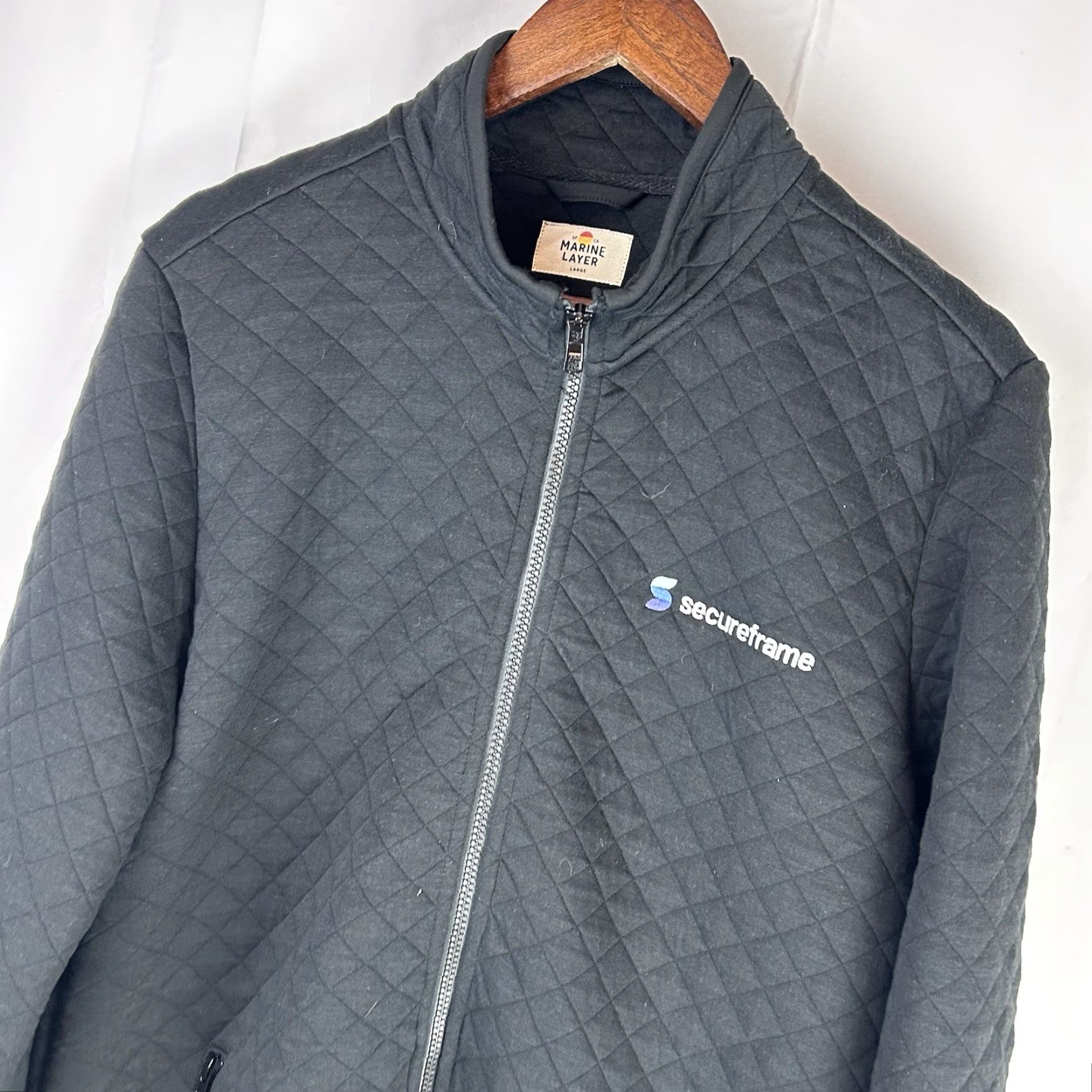 Marine Layer VINTAGE Marine Layer Corbett Quilted Full Zip Jacket Men’s Large Black Polyester Cotton Size US L / EU 52-54 / 3 - 2 Thumbnail