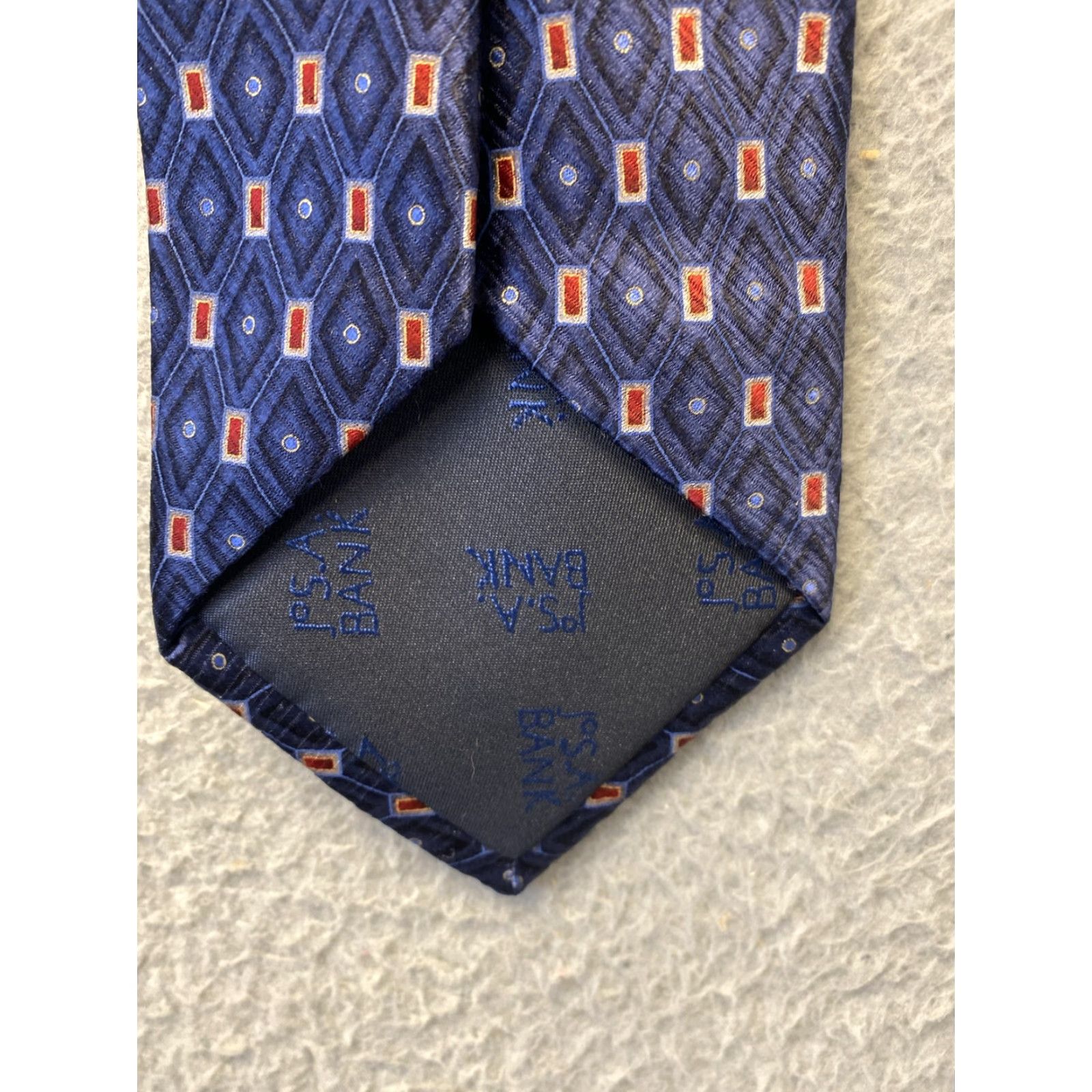 Jos. A. Bank Joseph A. Bank Men's Silk Textured 57" Tie Blue Red Formal Designer Accessories Size ONE SIZE - 4 Thumbnail