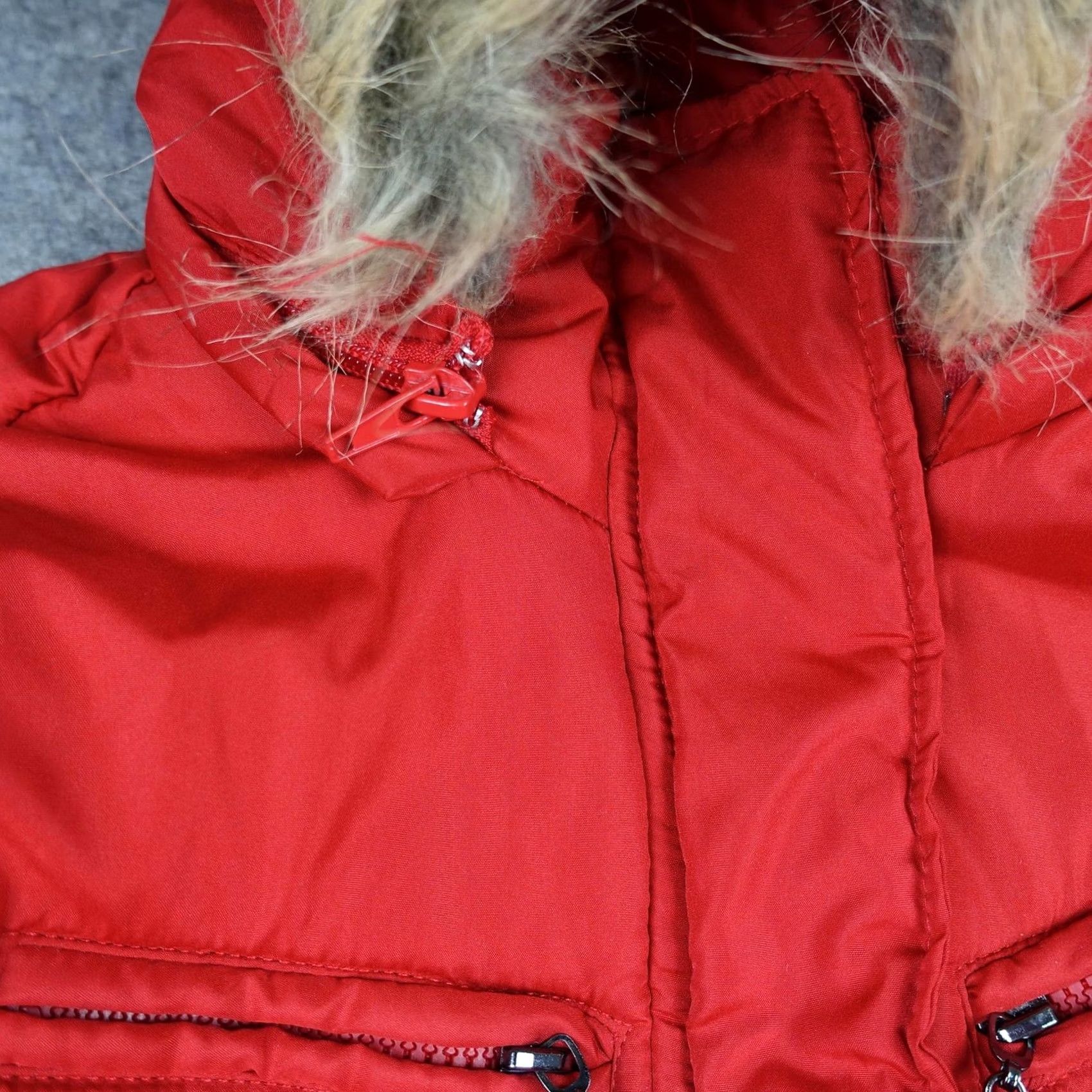 Vintage VINTAGE Dollhouse Coat Womens XS Red Faux Fur Hooded Quilted Puffer Jacket Y2K Size XS / US 0-2 / IT 36-38 - 3 Thumbnail