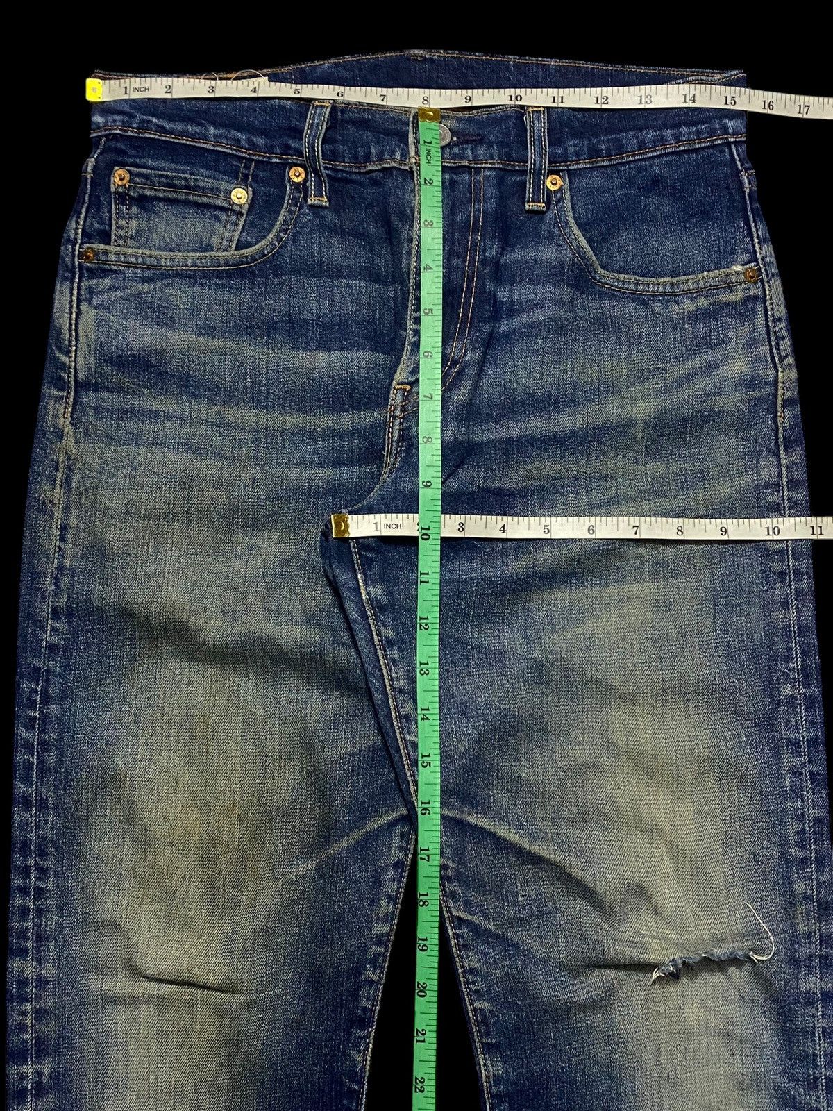 Levi's Vintage Clothing Levis 502 Y2K Big E Blue Wash Distressed Slim Fit Jeans Size US 31 - 14 Thumbnail