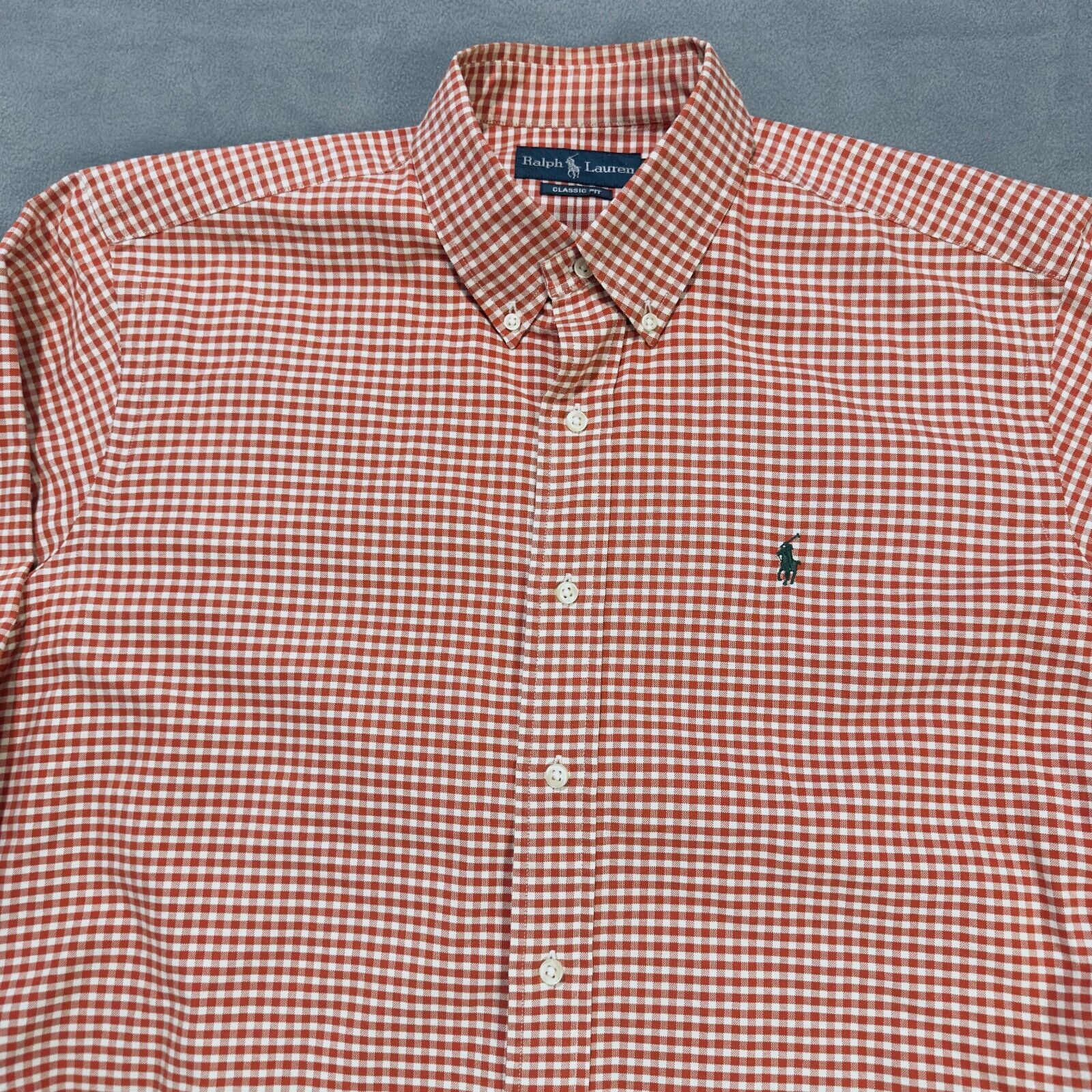 Polo Ralph Lauren Polo Button Up Ralph Lauren Mens Orange Checkered Plaid Size US L / EU 52-54 / 3 - 3 Thumbnail