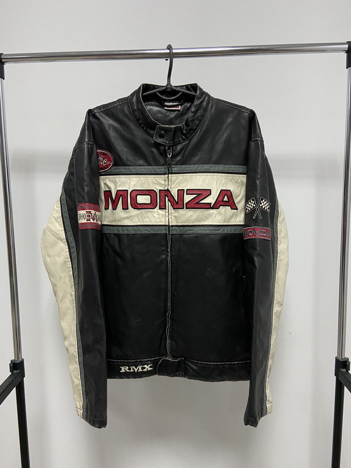 Vintage Monza Racing Leather Jacket Vintage Big Logo Moto Size US XL / EU 56 / 4 - 1 Thumbnail