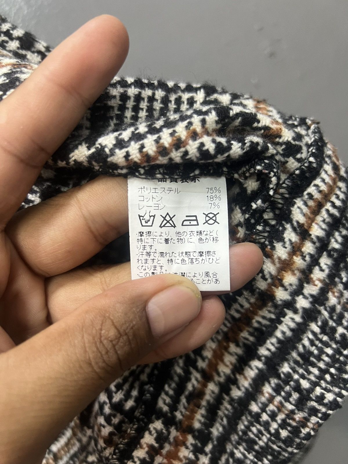 Japanese Brand Wool Plaid Crop Snap On Button Jacket Size M / US 6-8 / IT 42-44 - 7 Thumbnail