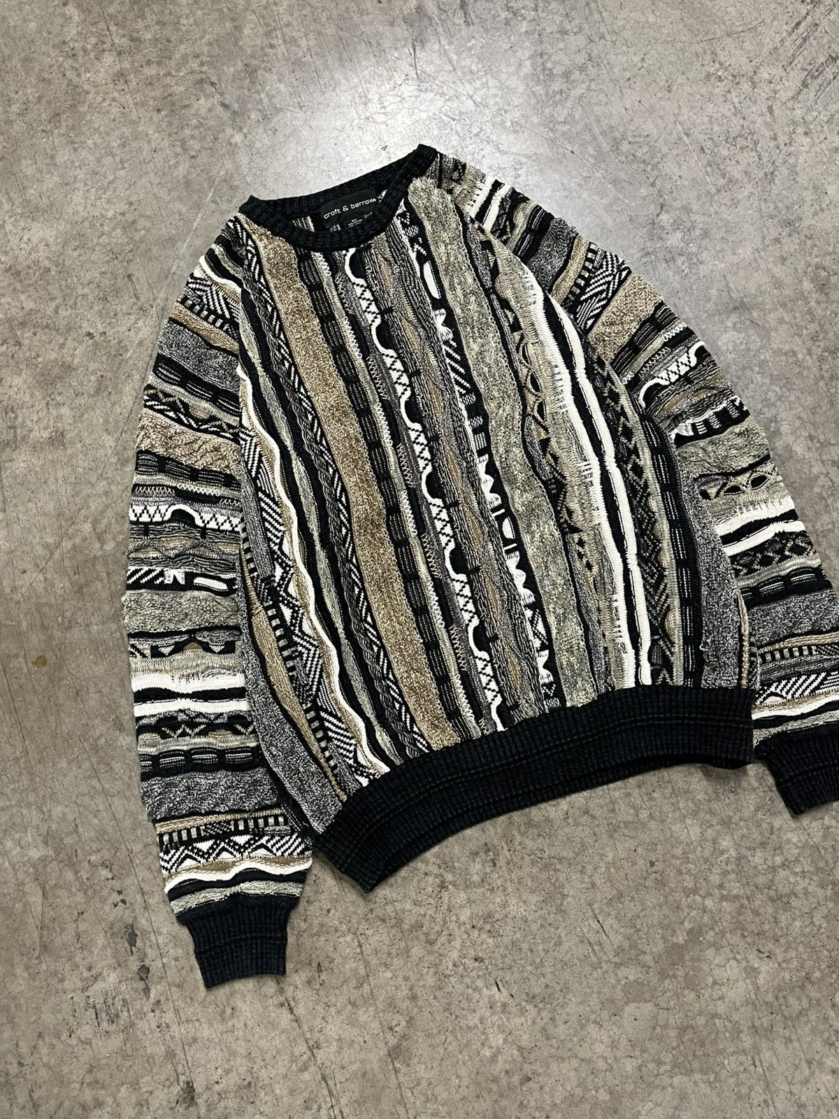 Coogi style 3D knit textured sweater rare streetwear hype