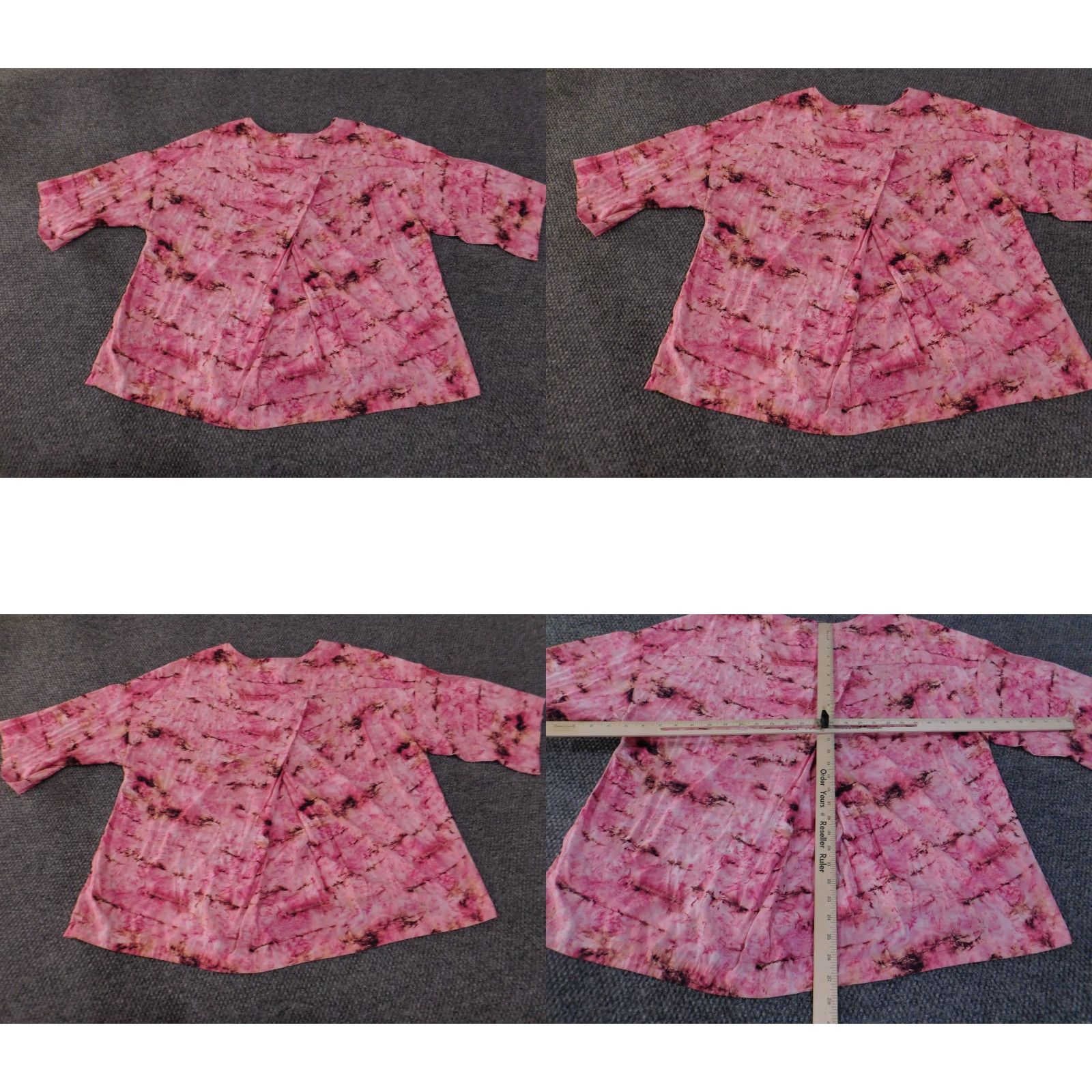 Soft Surroundings Soft Surroundings Pink Tie Dye Knit 3/4 Sleeve Tunic Blouse 1X Womens Casual Travel Spring Summer Fall High Low Knit Shirt Size XL / US 12-14 / IT 48-50 - 9 Thumbnail