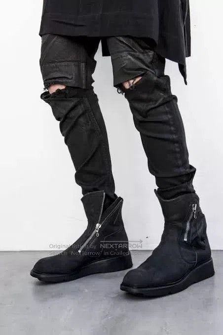Julius Black Suede Leather Zip Military Boots. Size US 10 / EU 43 - 7 Thumbnail