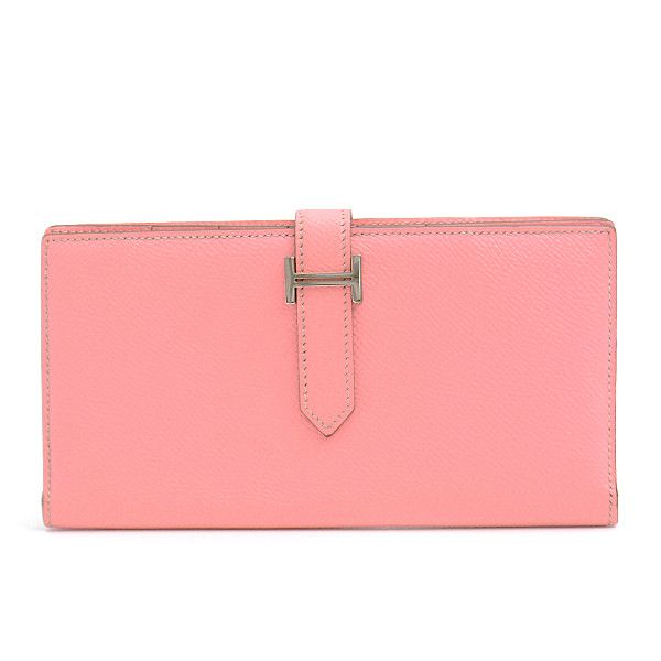 Hermes Hermes Hermes Voe Epsom Bearn Souffle Rose Confetti Long Wallet Leather Long Wallet 73323 in Great Condition Size ONE SIZE - 1 Thumbnail