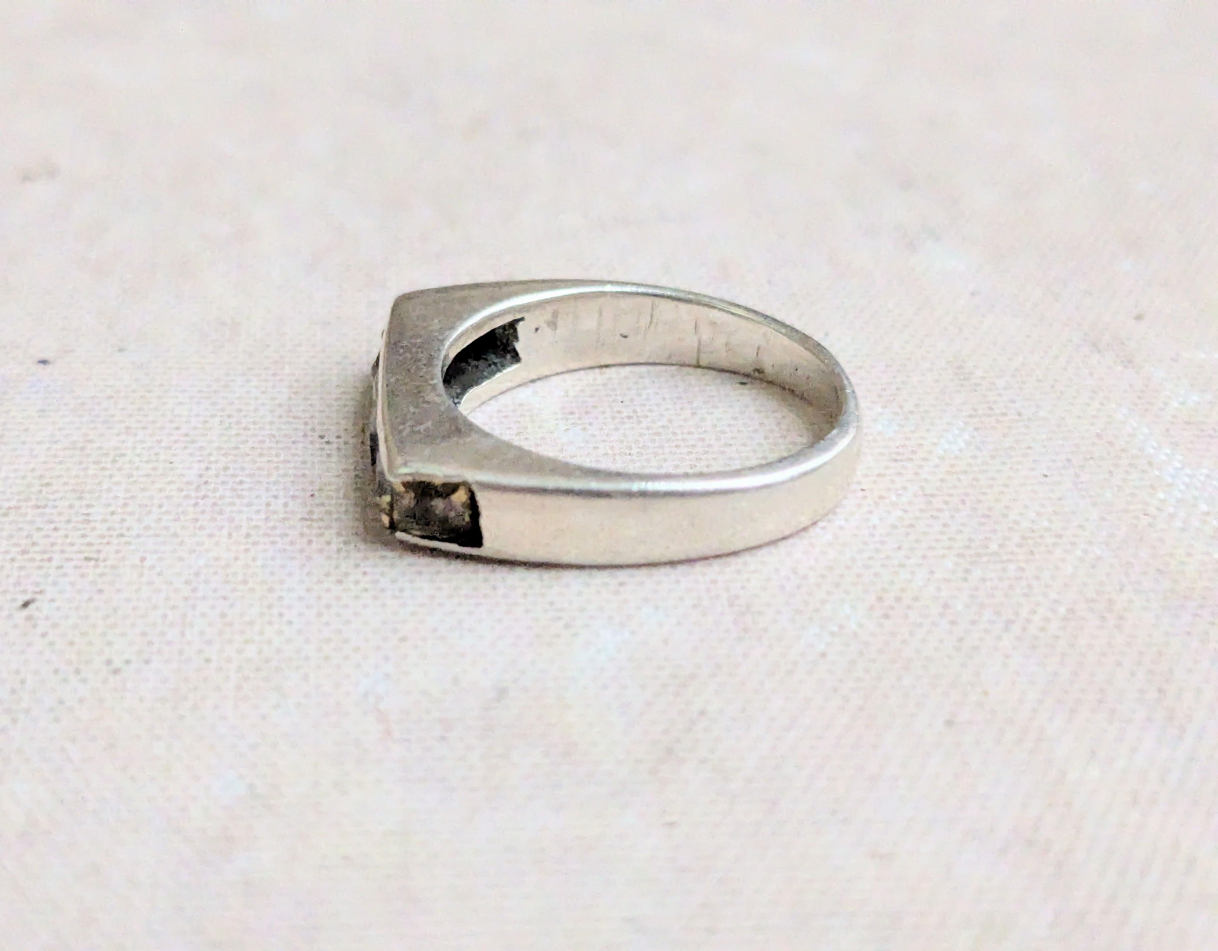 Sterling Silver Vintage Sterling Silver Ring Yellow Citrine 6.5 Channel Size ONE SIZE - 2 Thumbnail