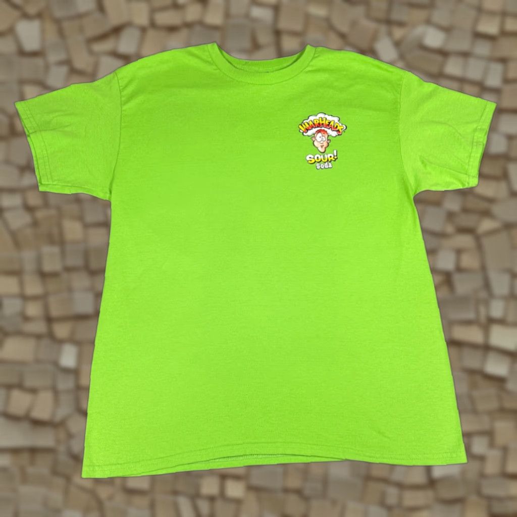 Gildan VINTAGE Warheads Shirt Green 90s Promo Adult Large Cotton Blend Crew Neck Short Sleeve Logo, 21x28, Gildan Mens Size US L / EU 52-54 / 3 - 1 Thumbnail