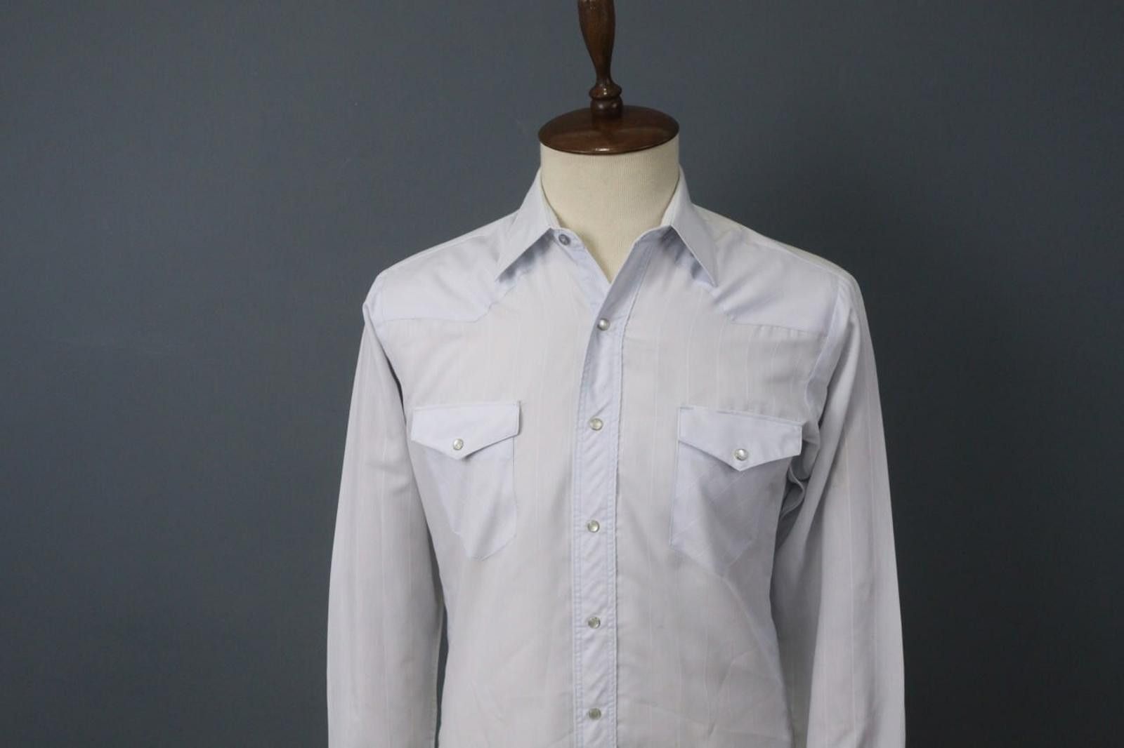 Wrangler Wrangler Blue Collared Snap Front Western Shirt Size M Size US M / EU 48-50 / 2 - 2 Thumbnail