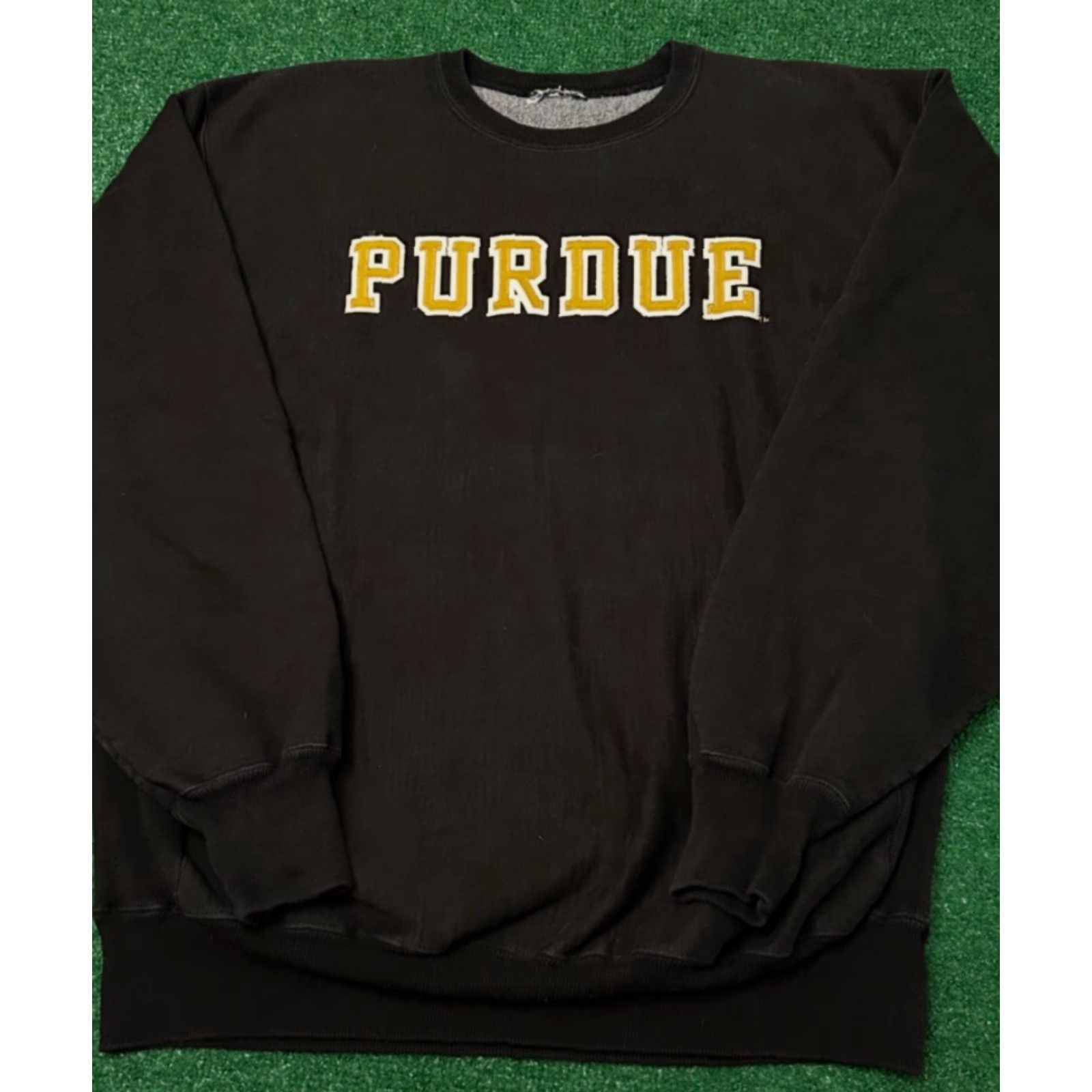 Vintage VINTAGE Purdue University Heavy Weight VTG Crewneck Sweater Mens XL Black 90s University Sports Hoodie? Size US XL / EU 56 / 4 - 3 Thumbnail
