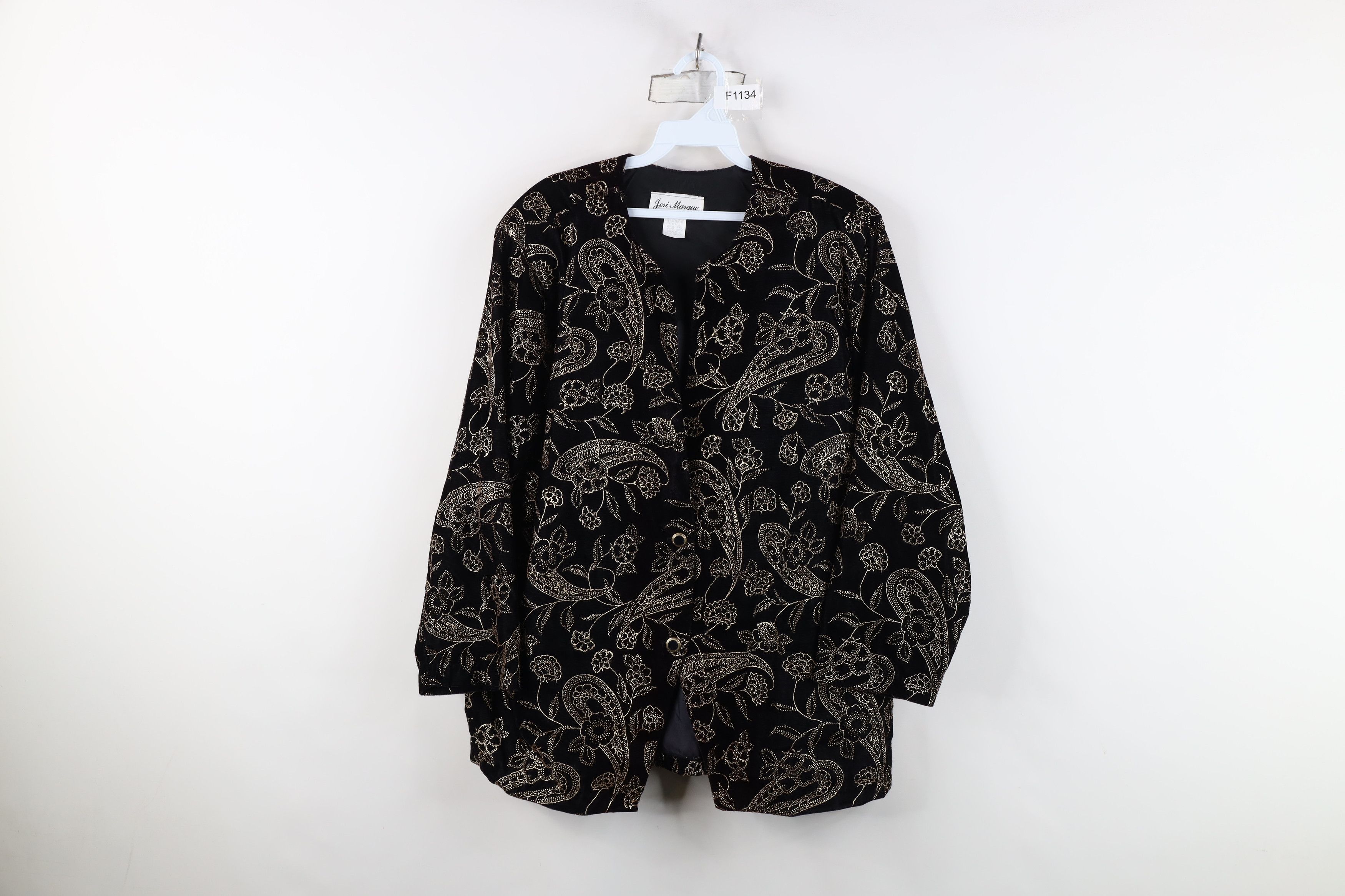 Vintage Vintage 90s Streetwear Velvet Velour Blazer Jacket USA Size XL / US 12-14 / IT 48-50 - 1 Thumbnail