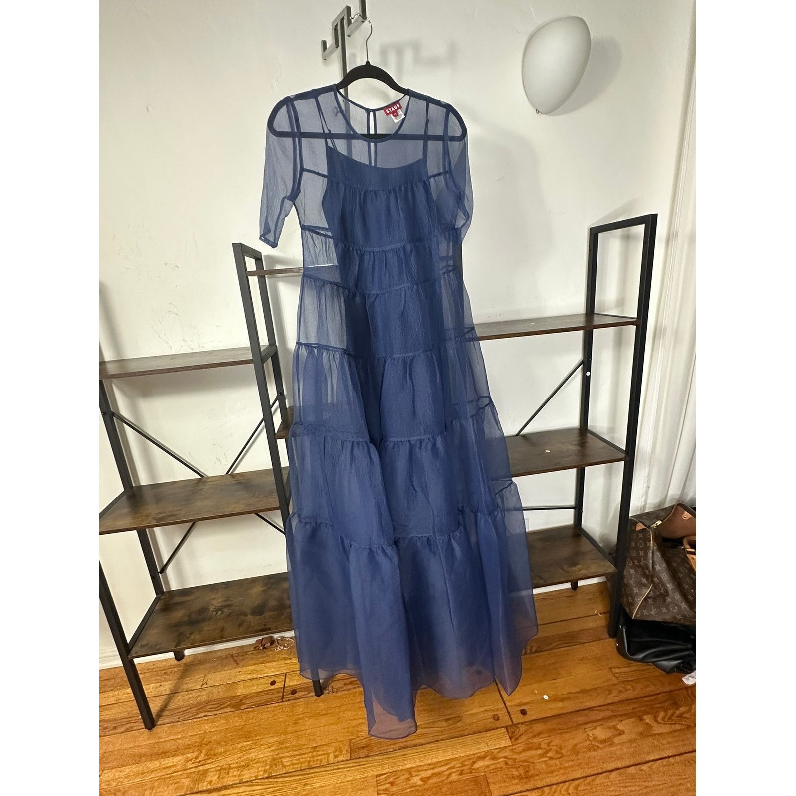 Staud STAUD Hyacinth Tiered Organza Maxi Dress in Navy XS Size XS / US 0-2 / IT 36-38 - 2 Thumbnail