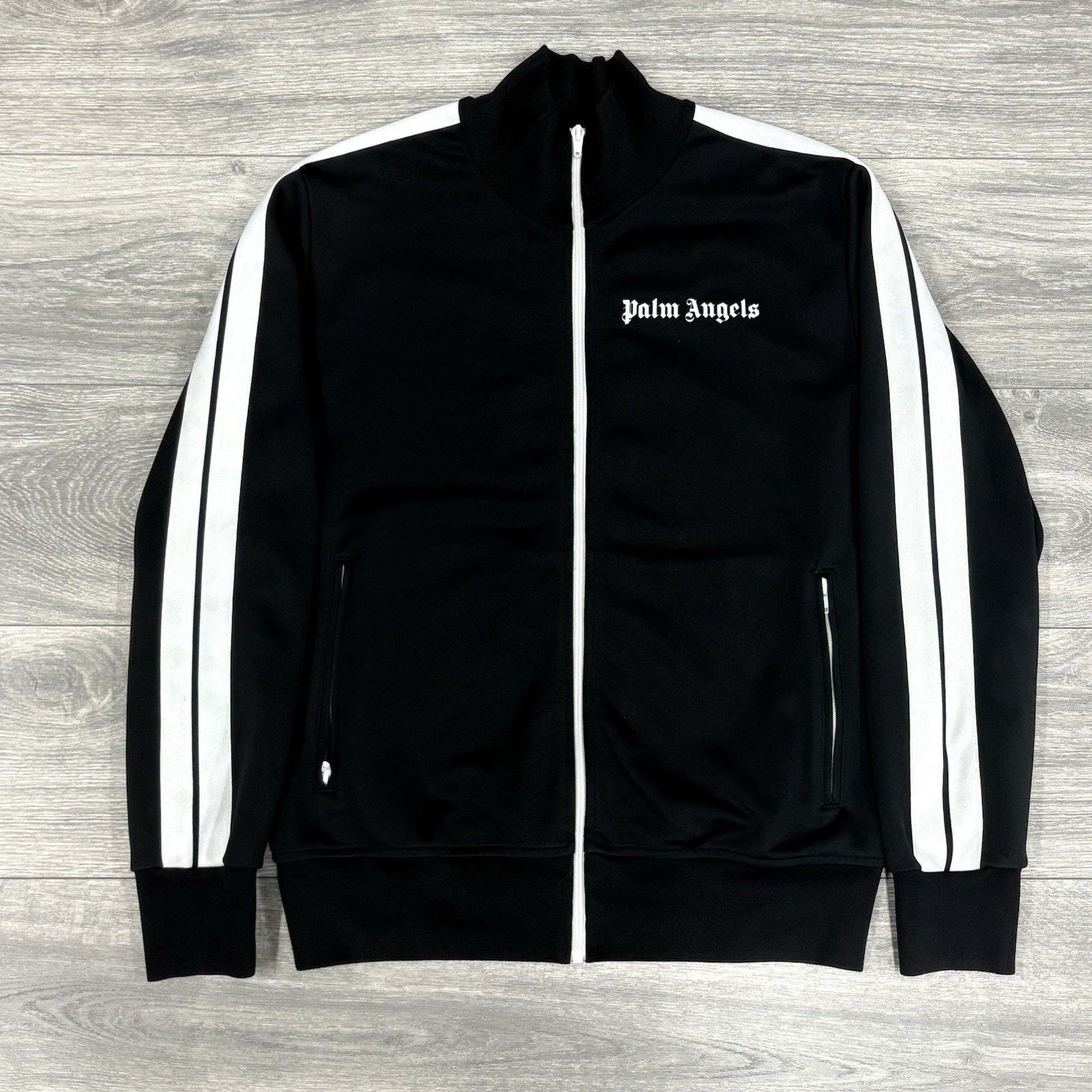 Palm Angels Size L - Palm Angels Classic Track Jacket ' Black White ' Size US L / EU 52-54 / 3 - 1 Thumbnail