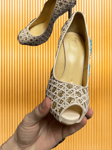 Giuseppe Zanotti Giuseppe Zanotti Crystallized Platform Peep Toe heels Size US 9.5 / IT 39.5 - 1 Thumbnail