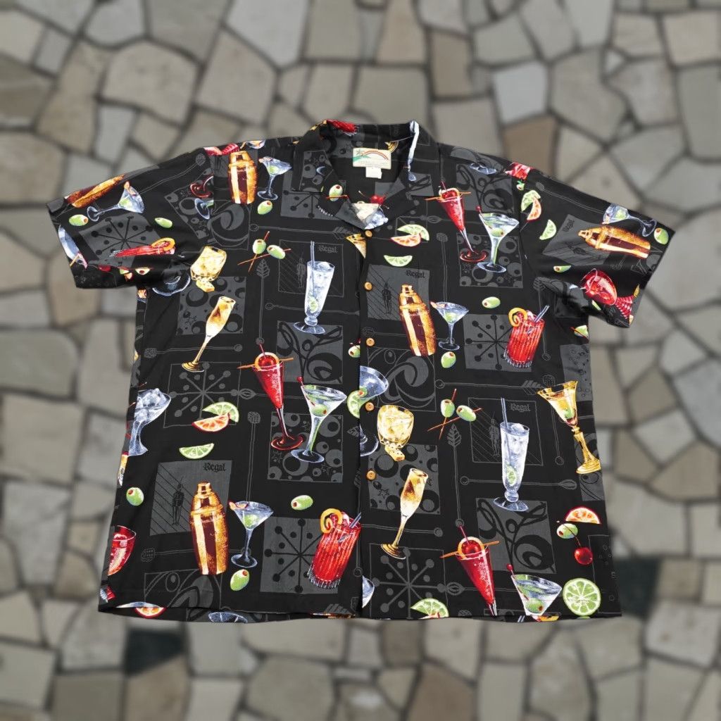Paradise Found Vintage Paradise Found Shirt Mens XL Black Cocktail Hawaiian Aloha Button Up Size US XL / EU 56 / 4 - 1 Thumbnail