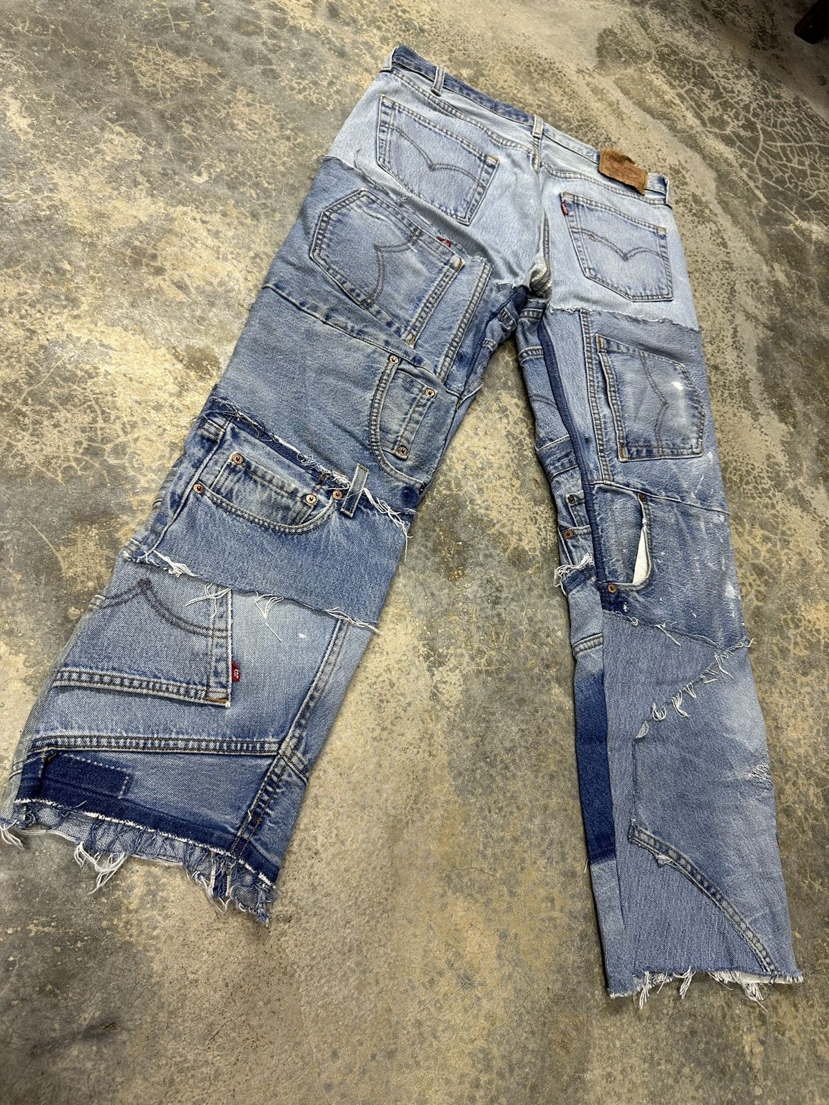 Levi's × Vintage Rare🔥Vintage Levi’s Patchwork Custom 90’s Jeans Size US 33 - 18 Thumbnail