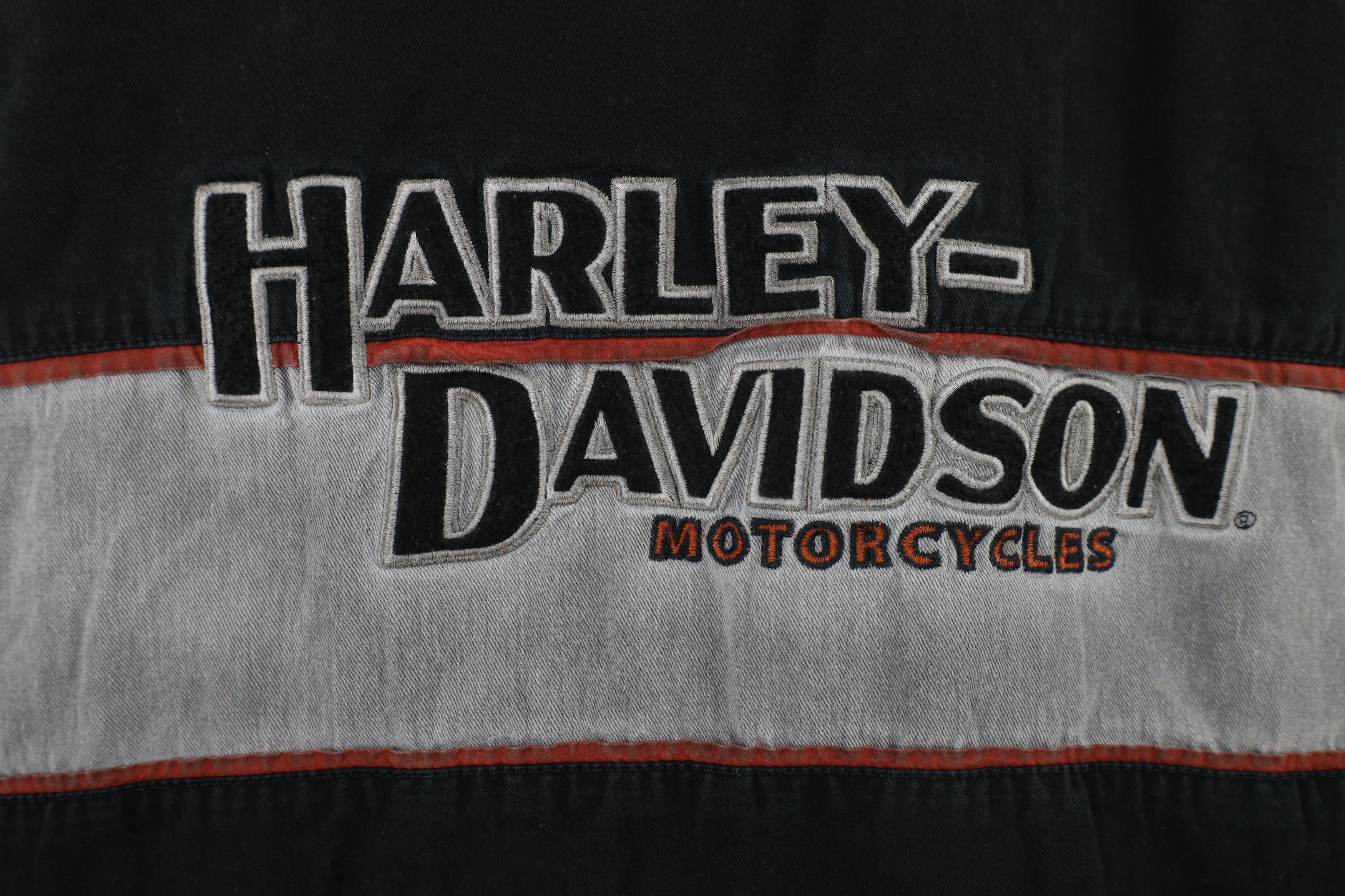 Harley Davidson × Vintage Vintage Harley Davidson Denim Work Mechanic Button Shirt Size US XL / EU 56 / 4 - 13 Thumbnail