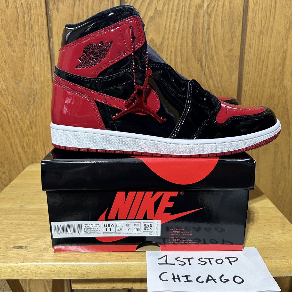 Nike Air Jordan 1 Retro High Patent Leather Bred Size 11 NEW