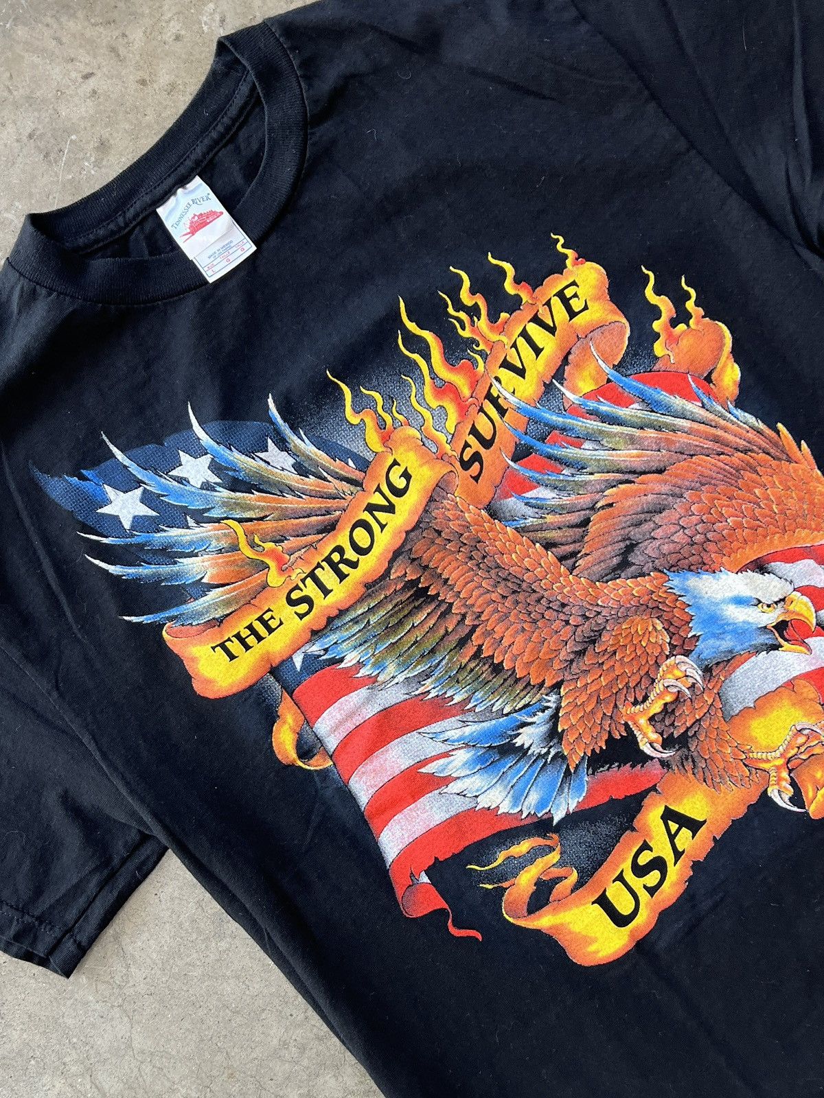 Harley Davidson × Vintage Vintage 2000s Strong Survive American Eagle FLame Tee Large Size US L / EU 52-54 / 3 - 1 Thumbnail
