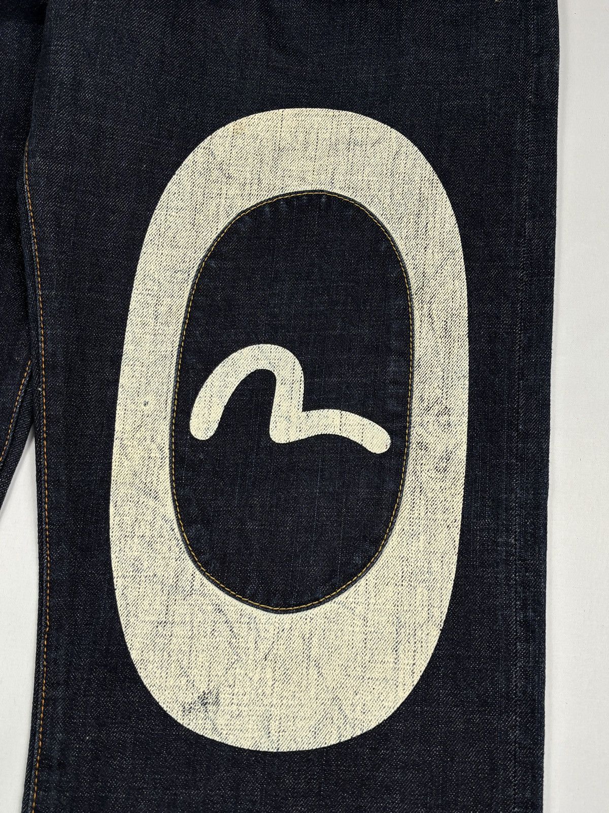 Evisu Lot. 0078 Double Sided Seagull Print Daicock Selvedged Jeans Size US 34 / EU 50 - 11 Thumbnail